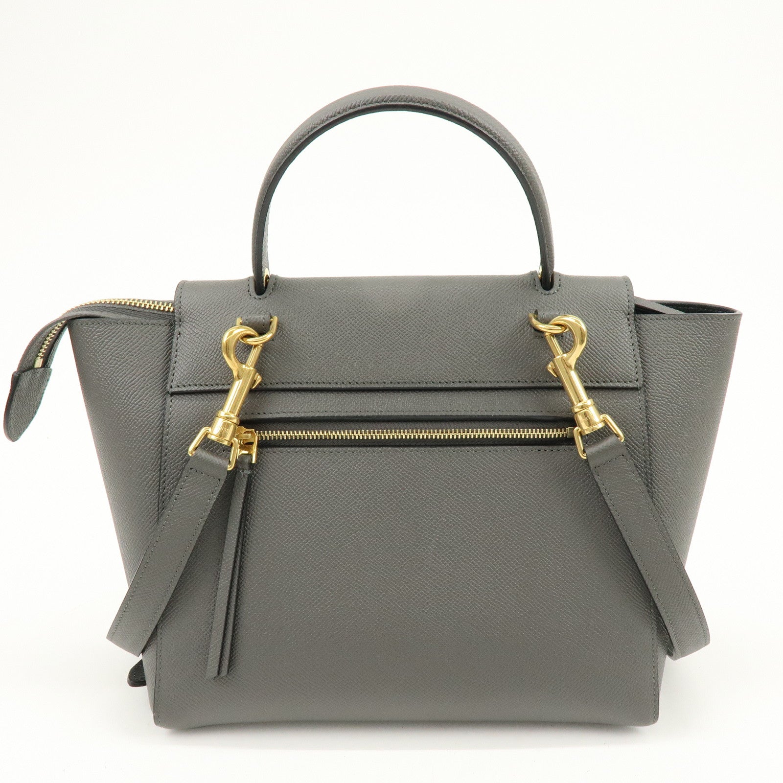 CELINE Belt Bag Leather 2Way Bag Shoulder Bag Hand Bag Gray