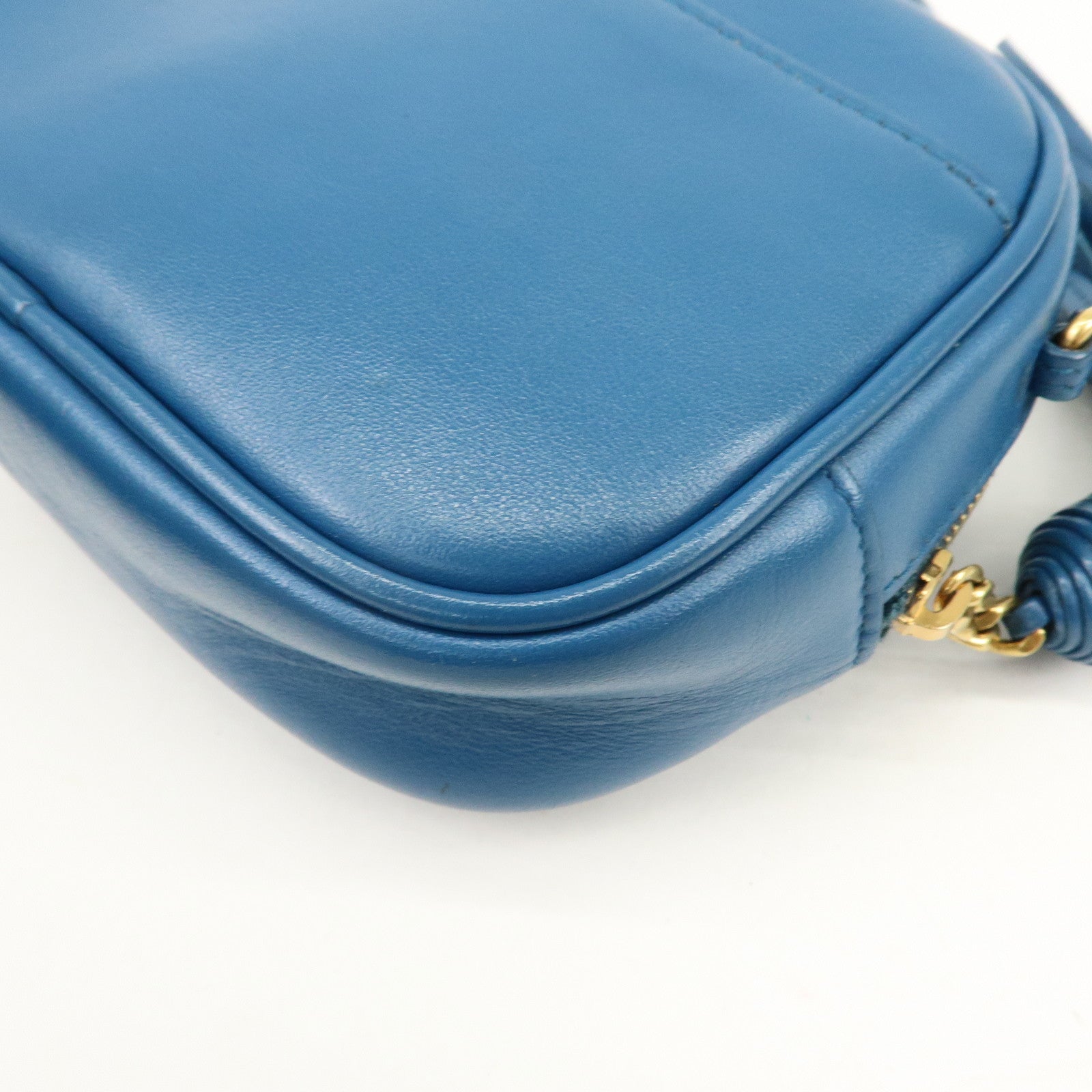 SAINT LAURENT PARIS Leather Shoulder Bag Crossbody Bag Blue
