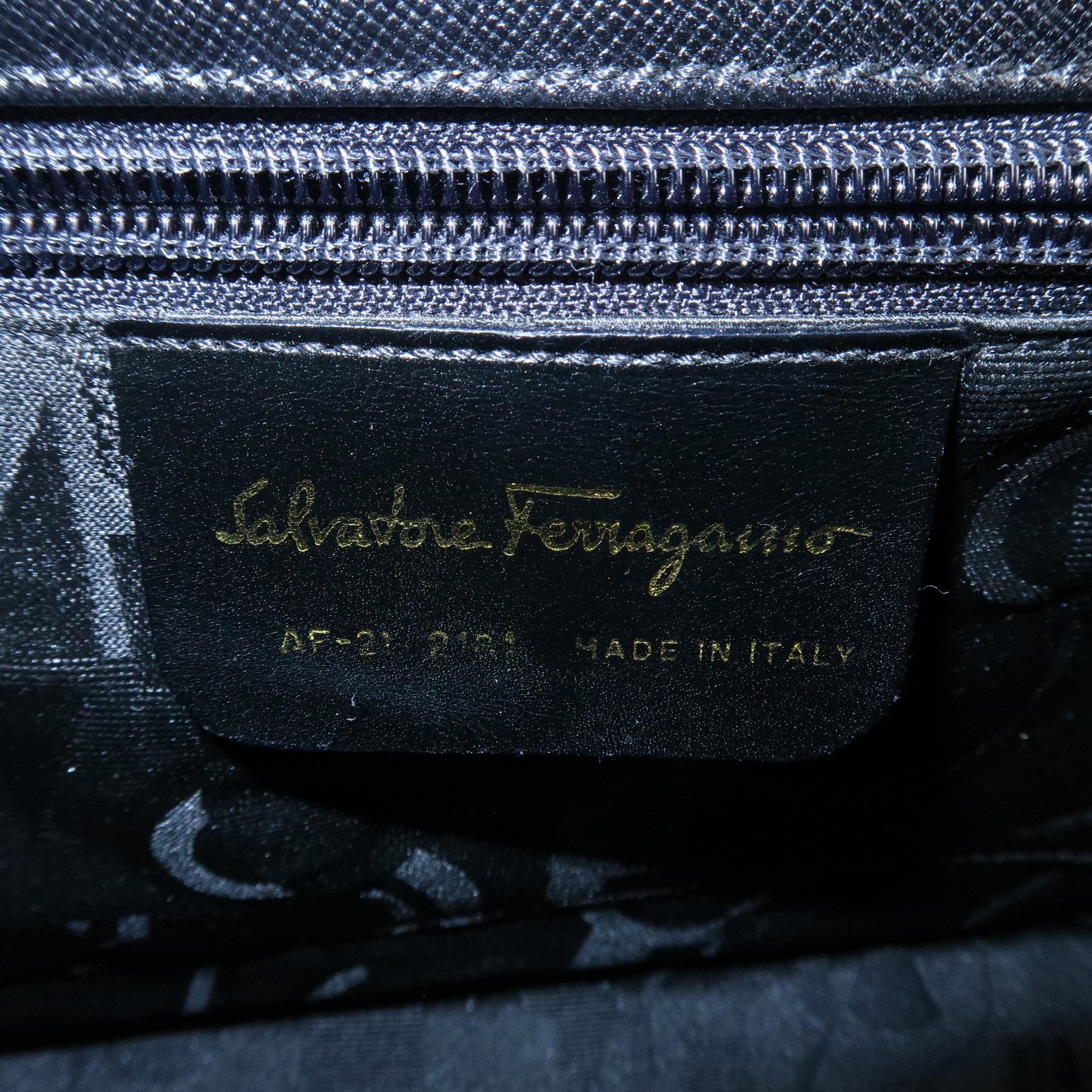 Ferragamo Gancini Leather 2Way Bag Shoulder Bag Hand Bag Black