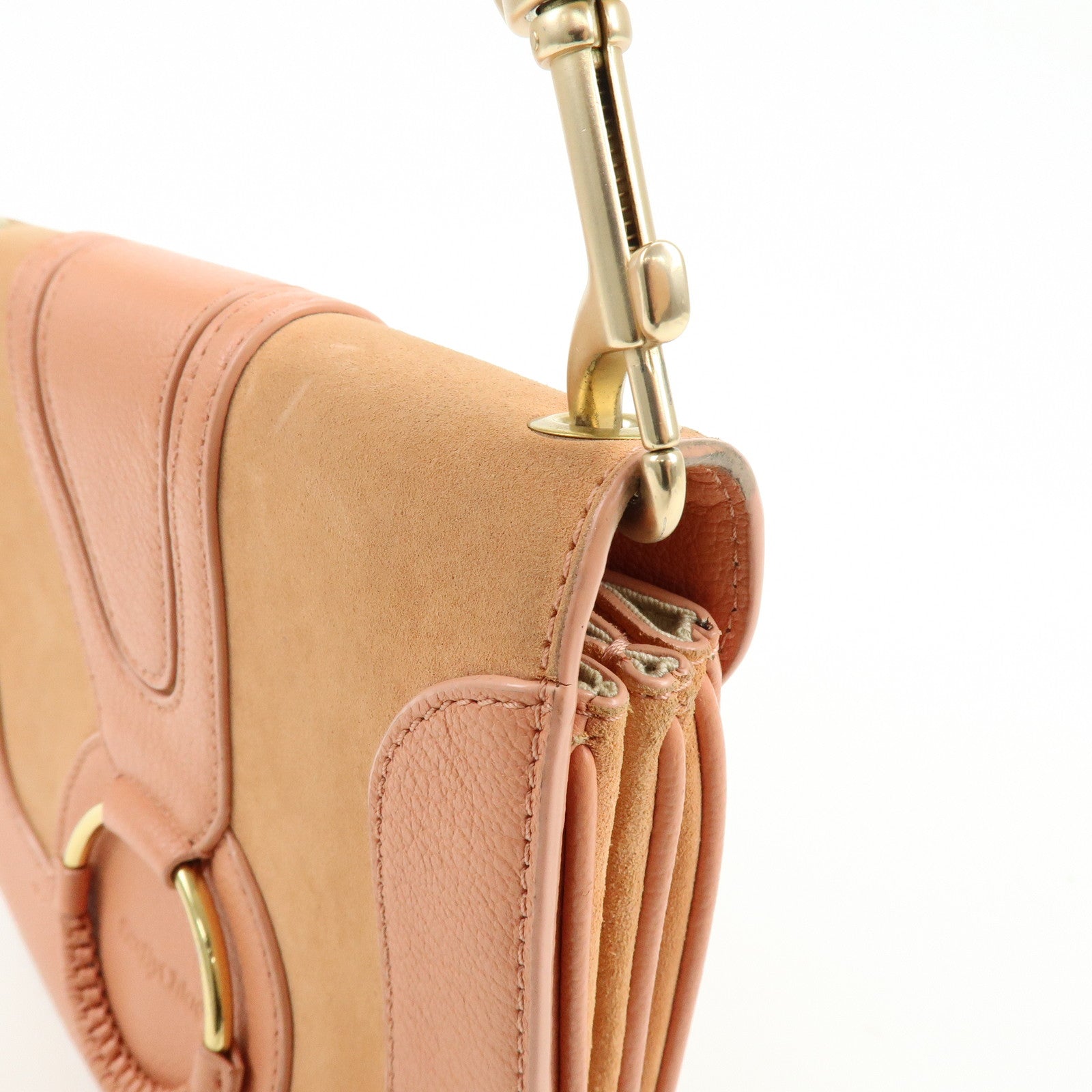 Chloe See By Chloe Joan Suede Leather Shoulder Crossbody Bag Pink