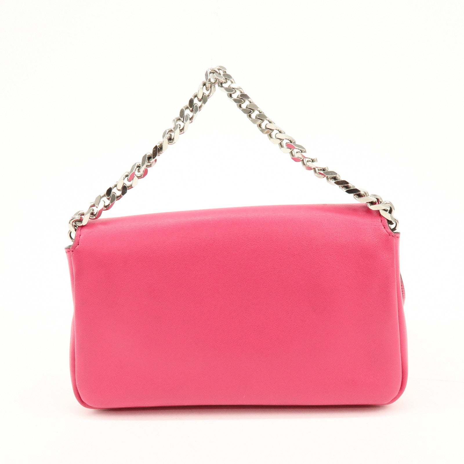 FENDI Leather Micro Baguette Shoulder Bag Crossbody Bag Pink 8M0354