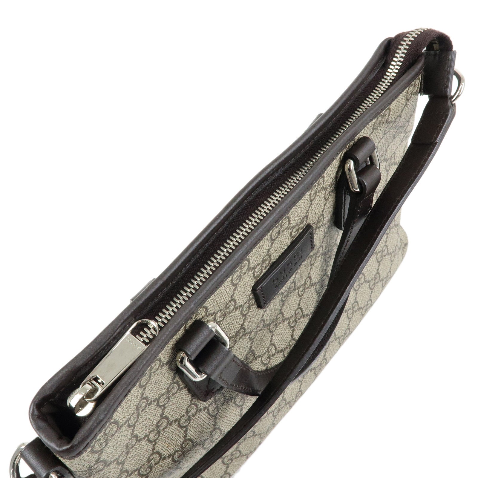 GUCCI GG Supreme 2Way Bag Hand Bag Shoulder Bag Beige Brown 429019
