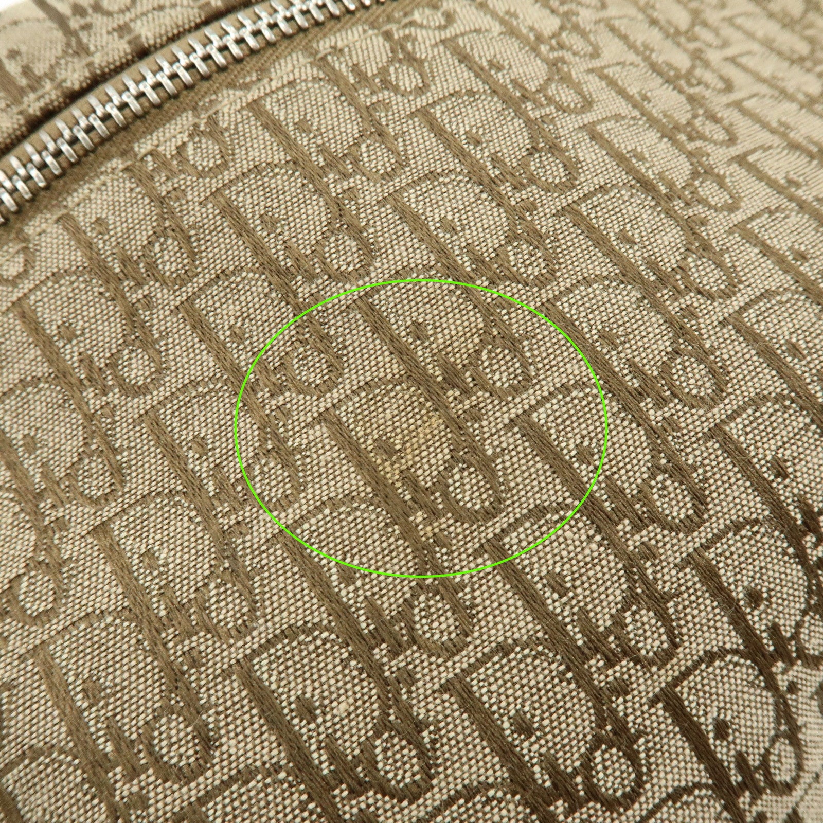 Christian Dior Trotter Canvas Leather Hand Bag Cosmetic Bag Brown