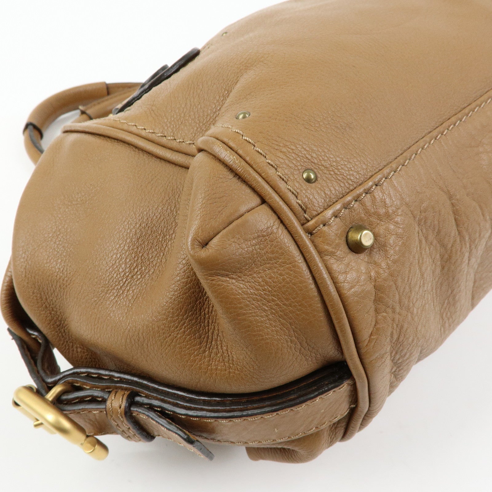 Chloe Paddington Leather Shoulder Bag Boston Bag Brown