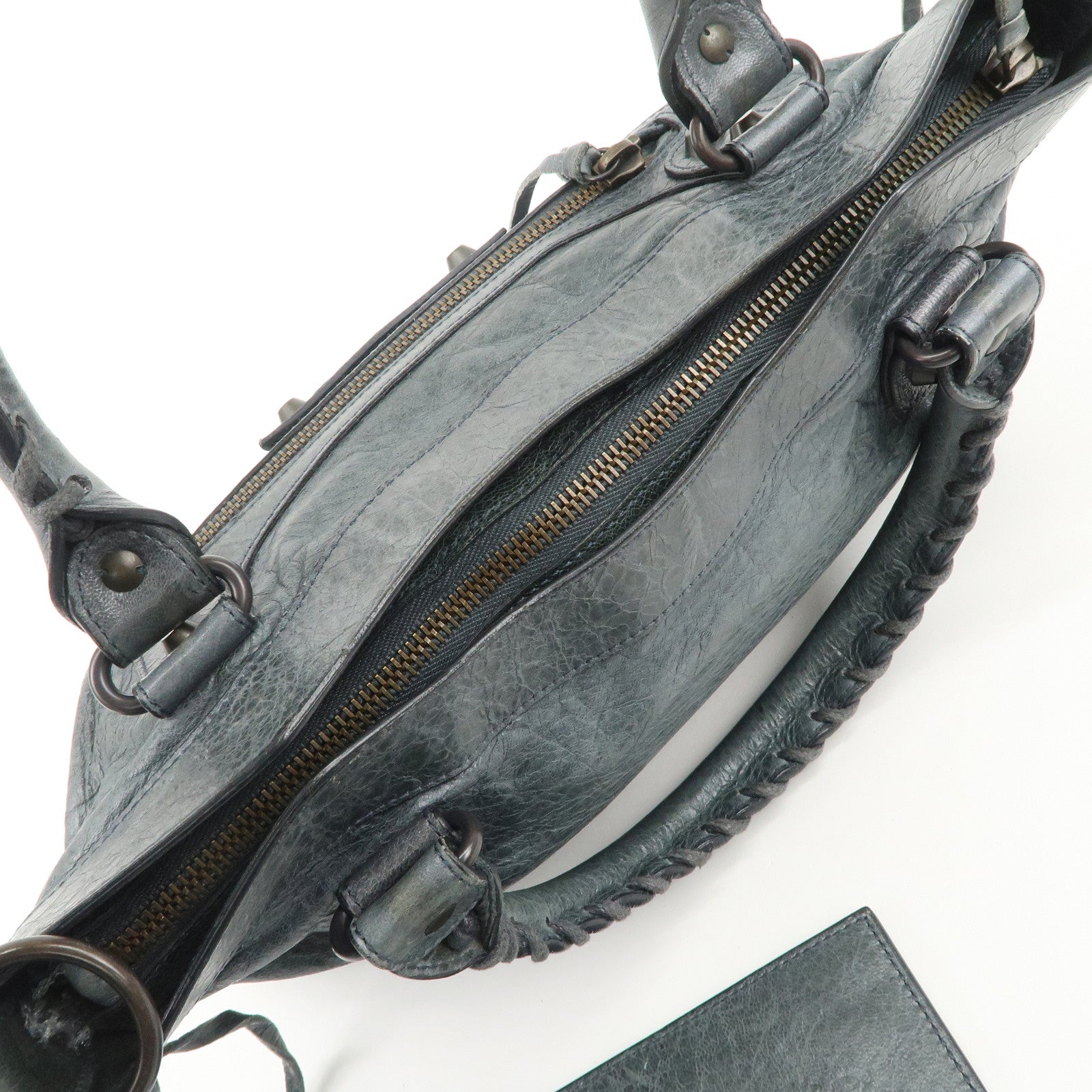 BALENCIAGA The First Leather 2Way Bag Shoulder Bag Gray 103208 Used