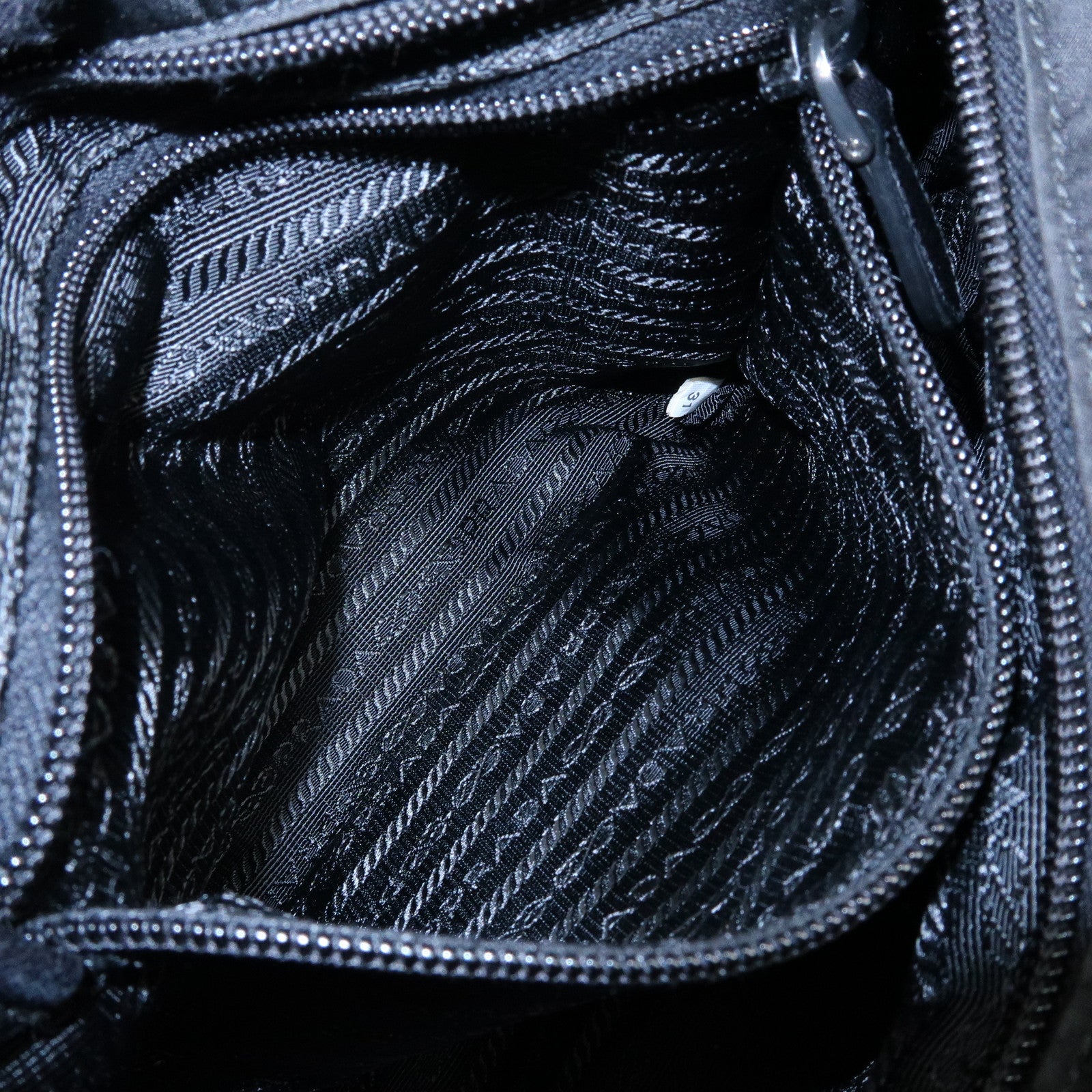 PRADA Triangle Logo Ribbon Nylon Leather 2Way Hand Bag Black BN1631