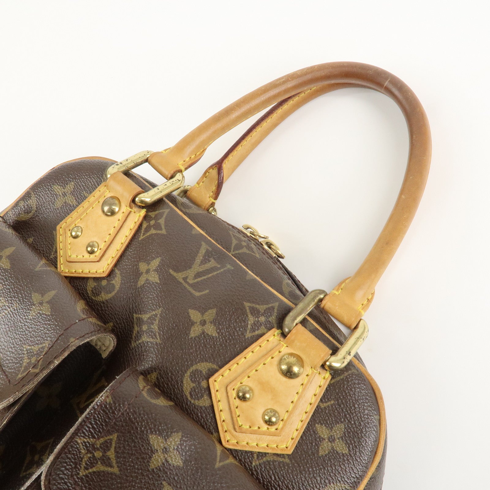 Louis Vuitton Monogram Manhattan PM Hand Bag Brown M40026 Used