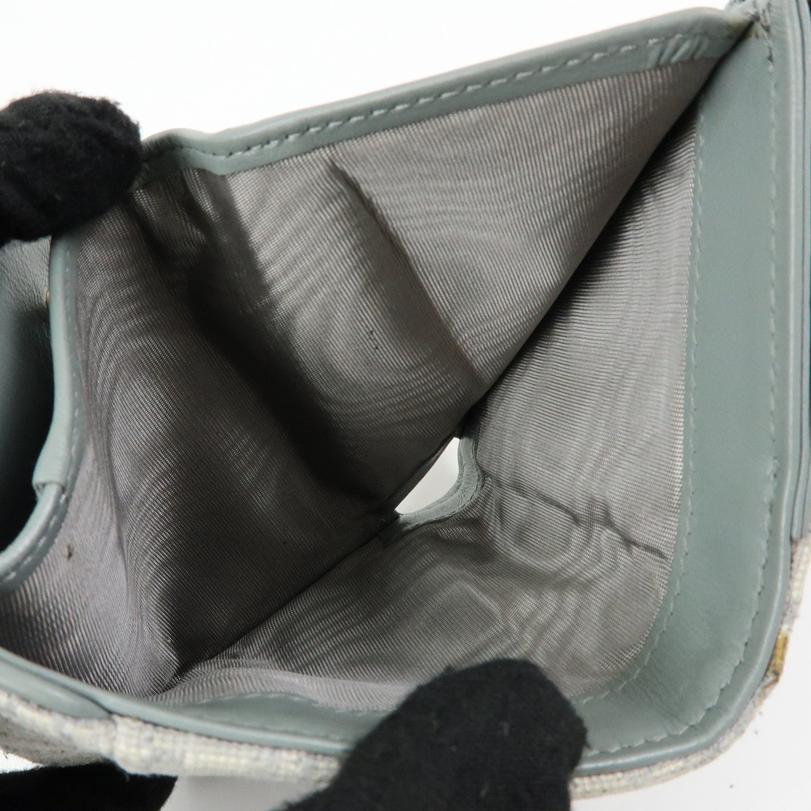 Christian Dior Trotter Jacquard Canvas Bi-fold Compact Wallet Gray