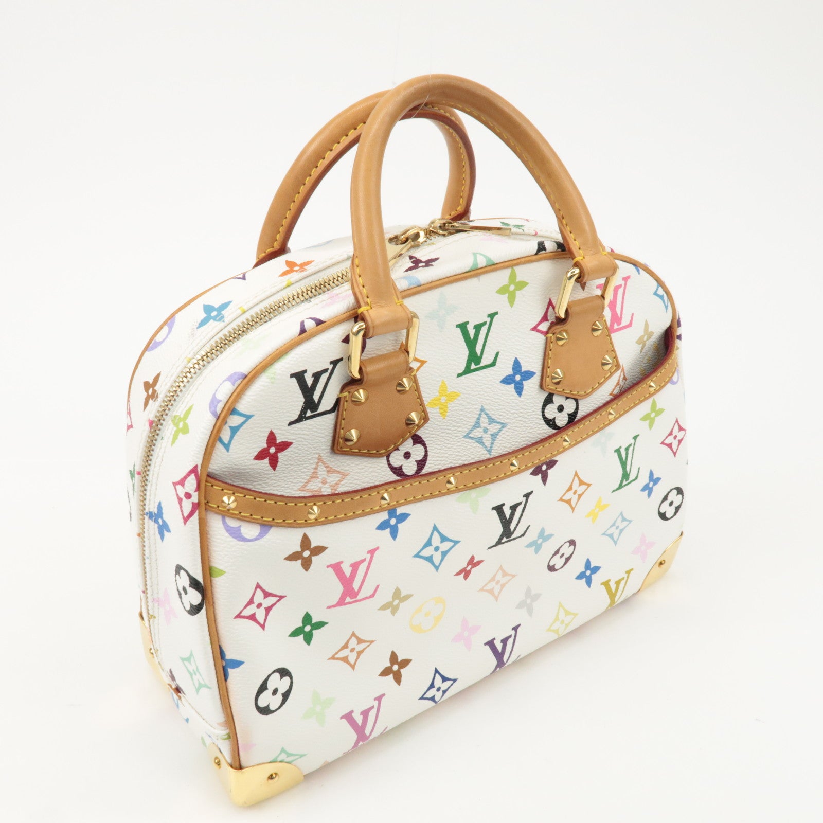 Louis Vuitton Monogram Multicolor Trouville Hand Bag Blanc M92663 Used