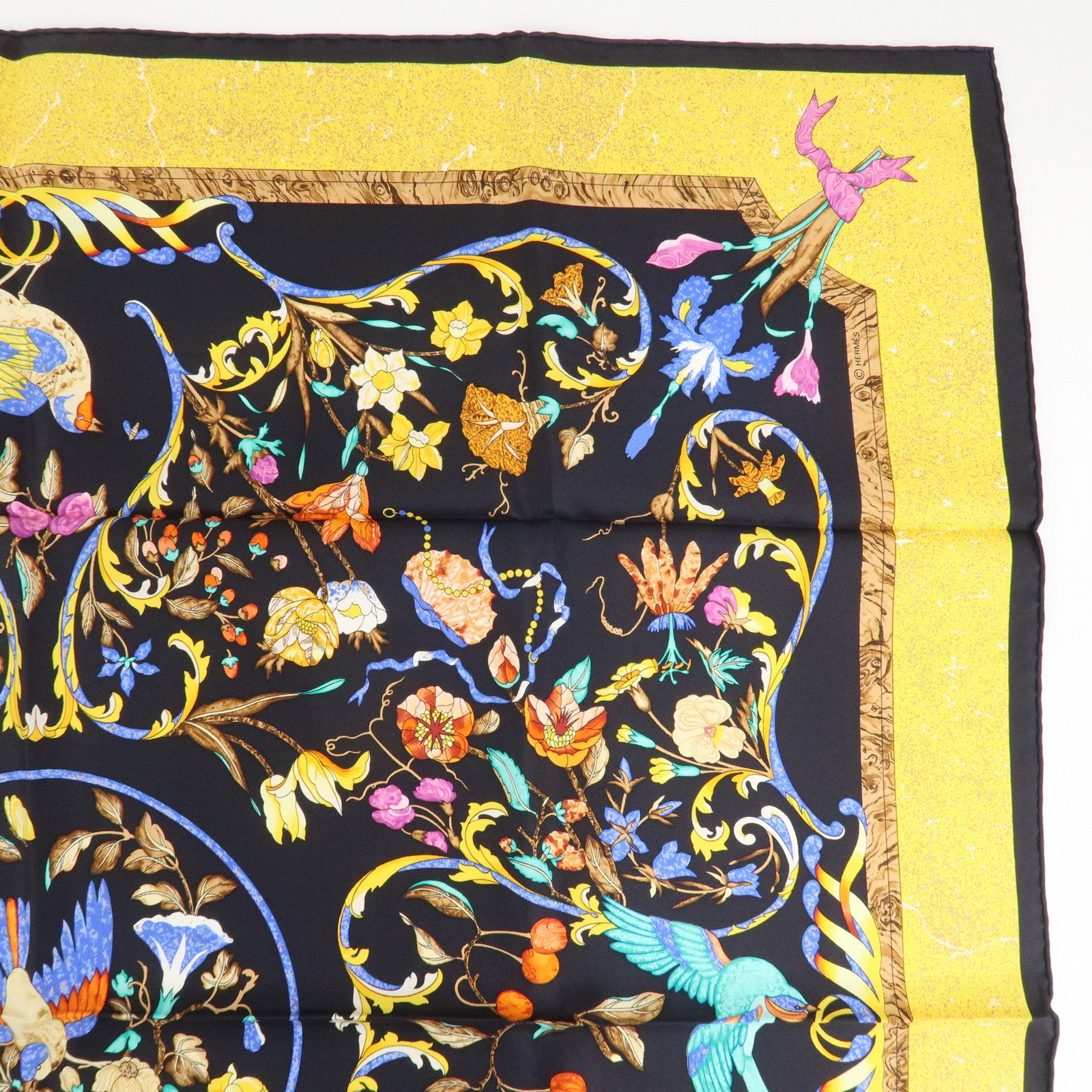 HERMES Carre 90 Silk 100% Scarf PIERRES D' ORIENT ET D' OCCIDENT Used