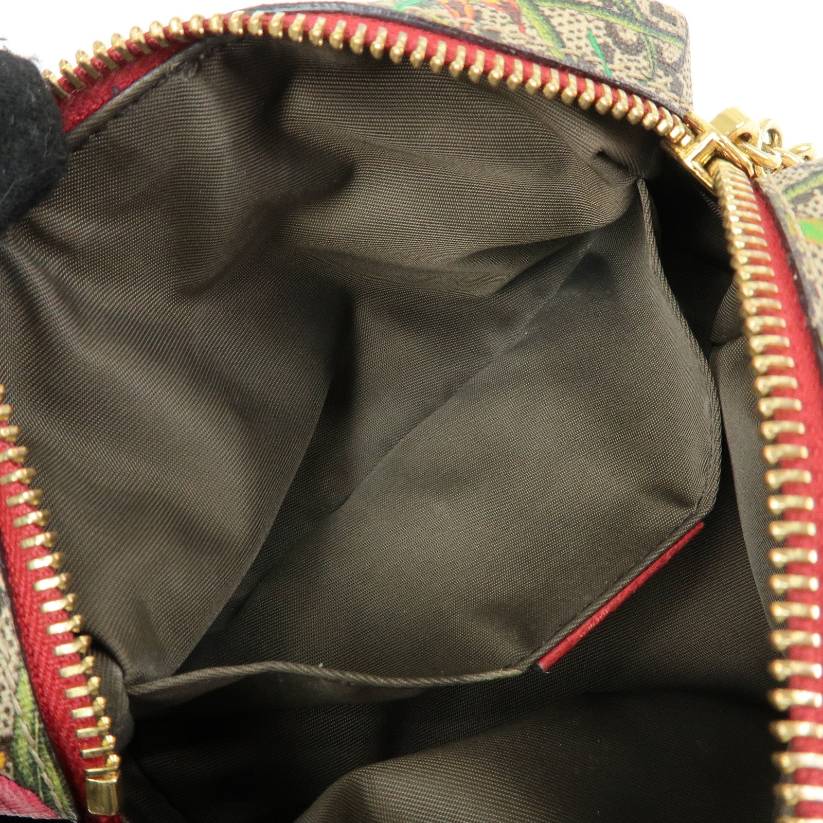 GUCCI GG Marmont Flora GG Supreme Cosmetic Pouch Beige Red 548394
