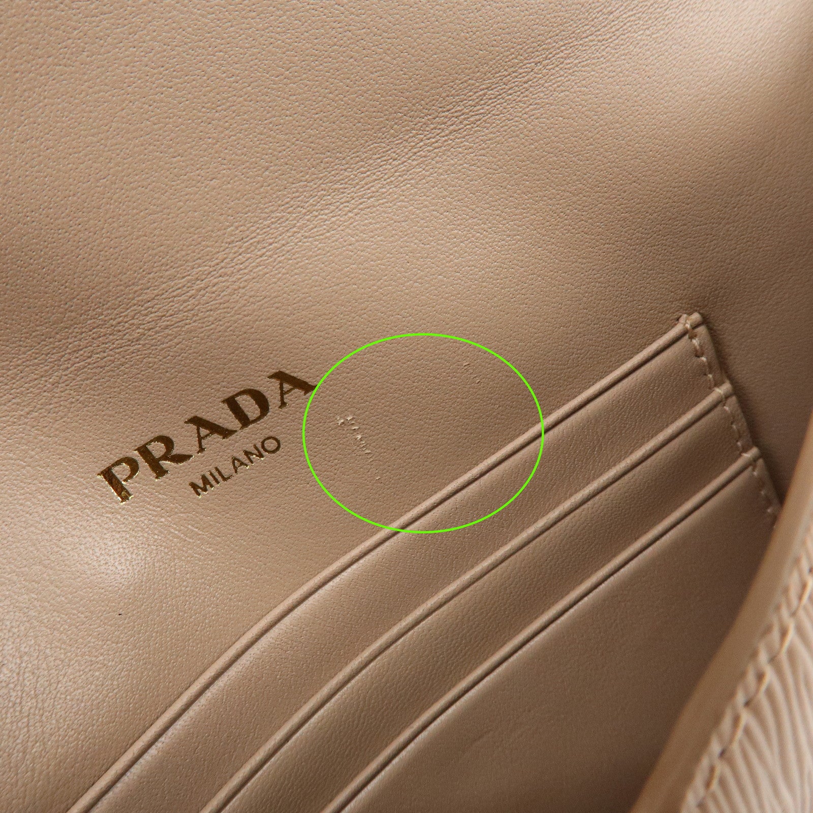 PRADA Envelope Vitello Move Leather Long Wallet Beige 1MF175