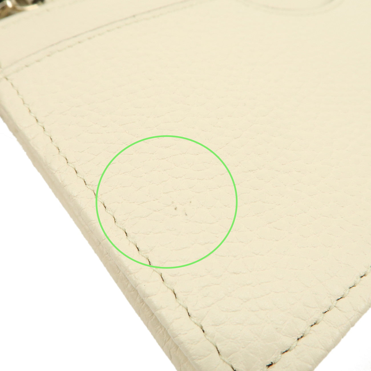 GUCCI SOHO Interlocking G Leather Chain Wallet Chain Shoulder Bag Ivory 598211 Used