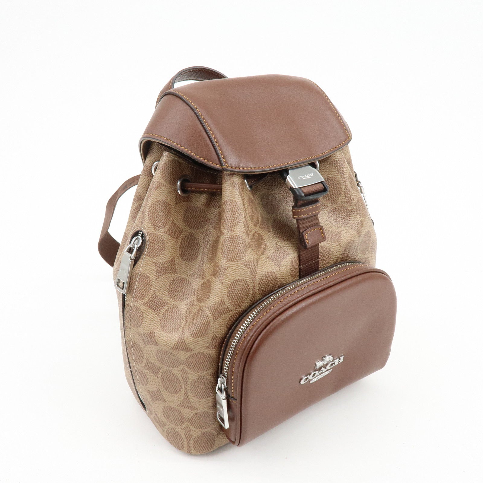 COACH Signature PVC Leather Backpack Rucksack Brown