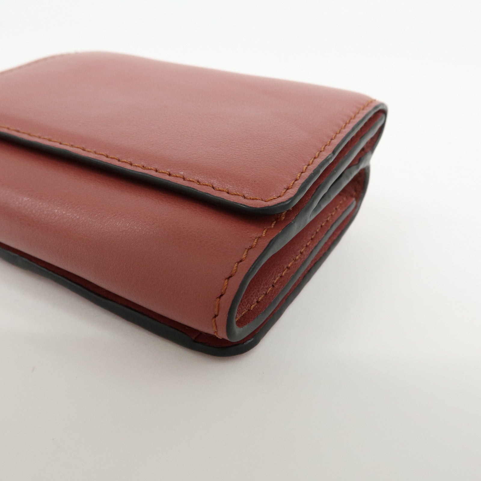 Chloe See By Chloe Leather Suede Compact Trifold Wallet Dusty Pink
