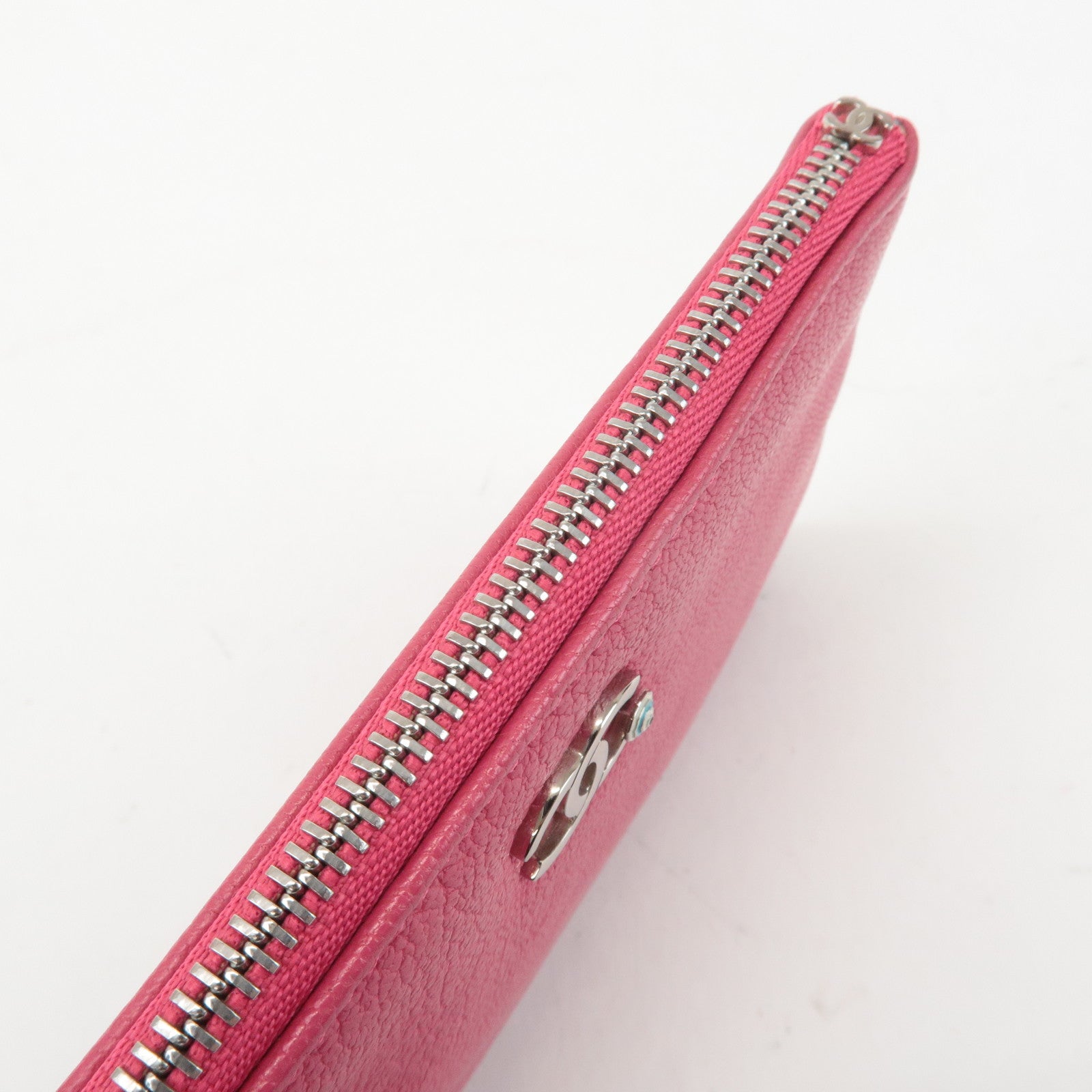 CHANEL COCO Mark Caviarskin Pouch Cosmetic Pouch Pink Used