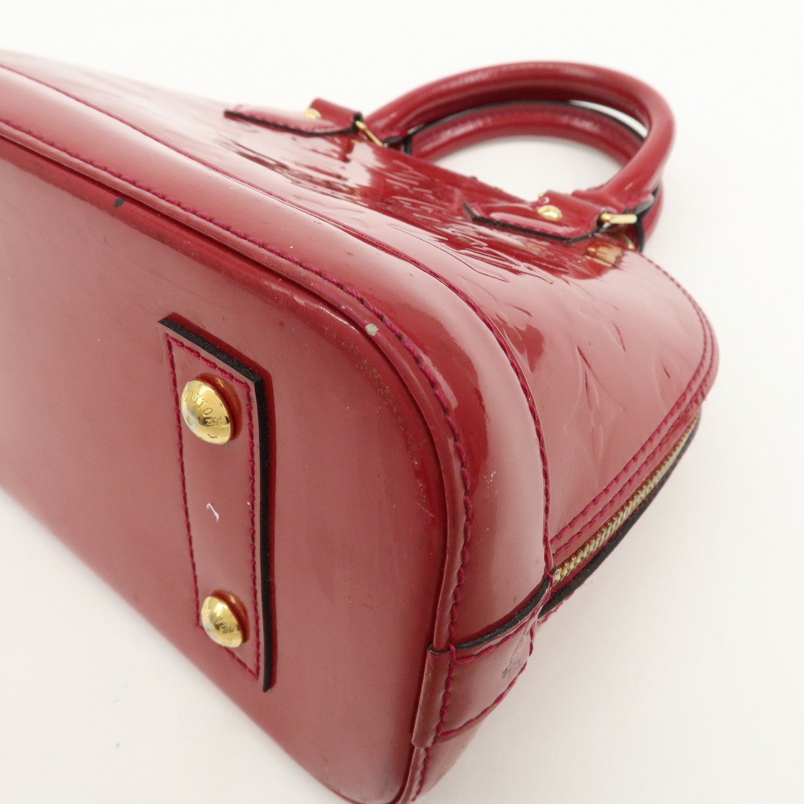 Louis Vuitton Monogram Vernis Alma BB 2Way Hand Bag Rouge M91698