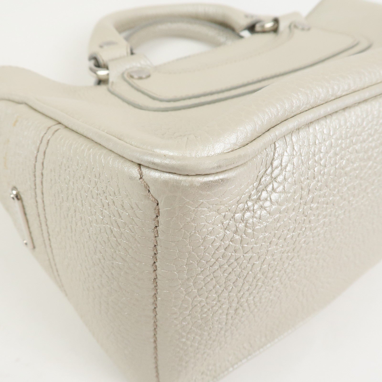 CELINE Macadam Engraved Leather Boogie Bag Hand Bag Gold