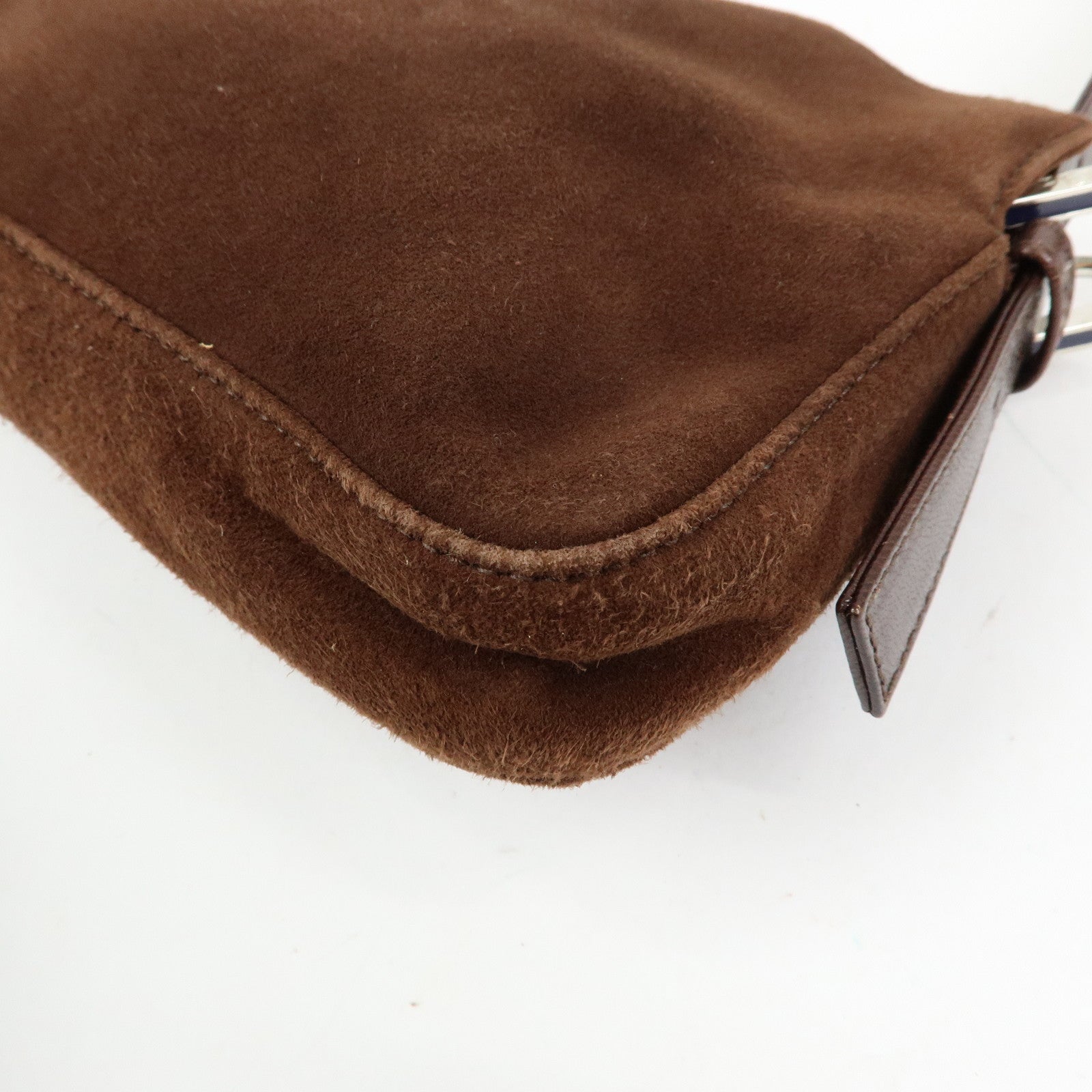 FENDI Suede Leather Shoulder Bag Hand Bag Brown 26568