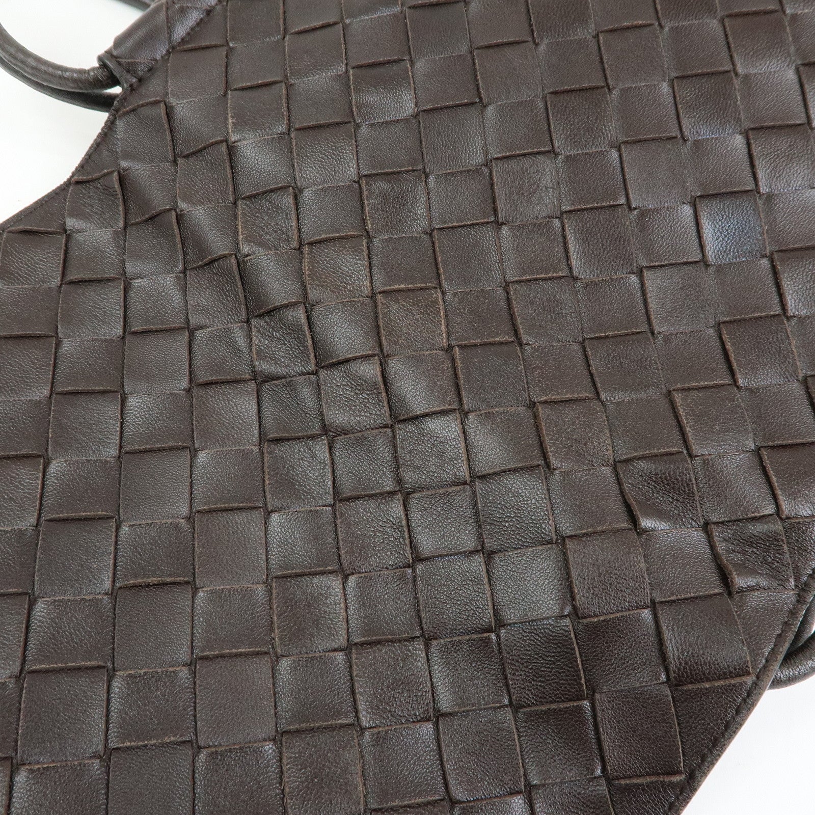 BOTTEGA VENETA Intrecciato Leather Shoulder Bag Hand Bag Brown
