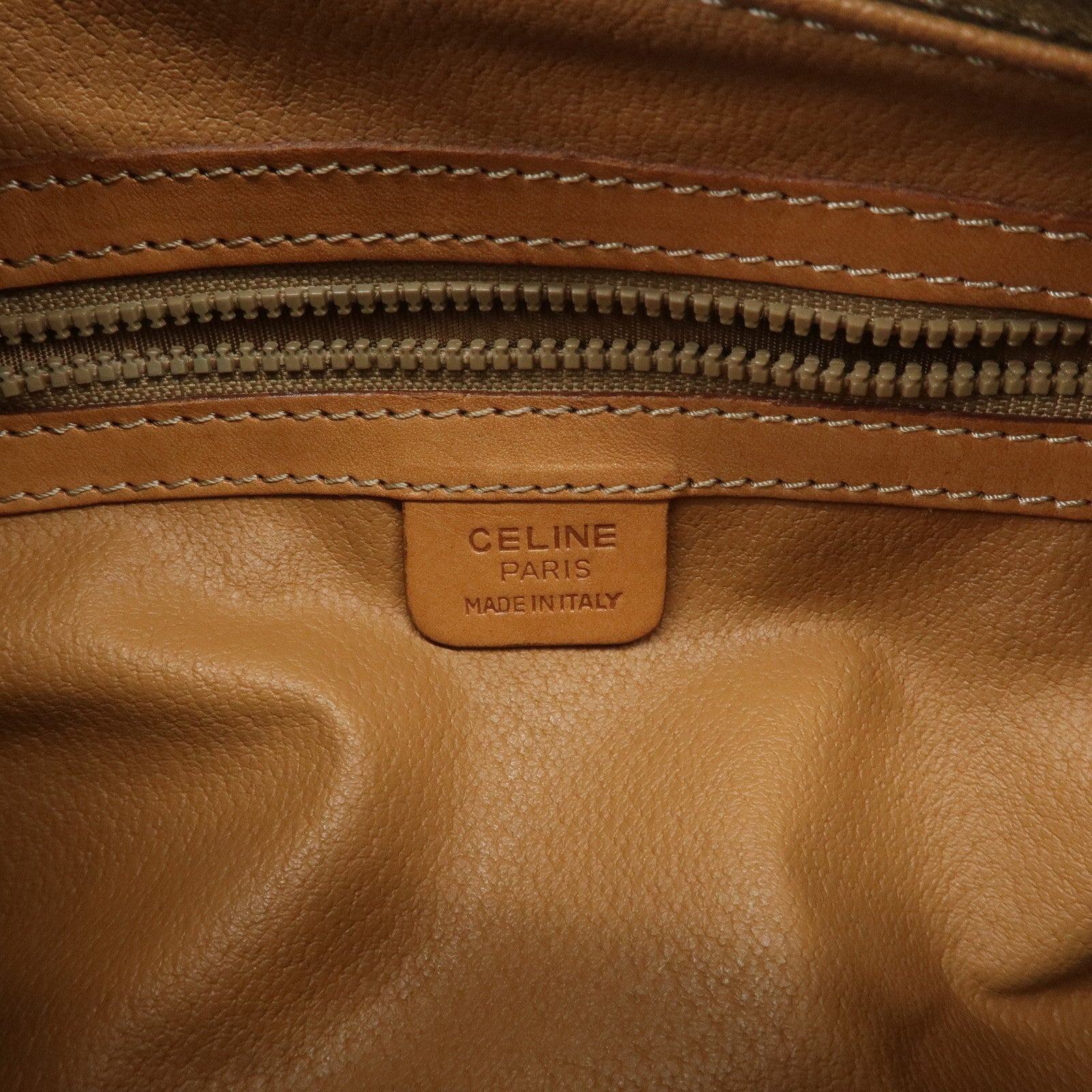 CELINE Macadam PVC Leather Hand Bag Shoulder Bag Brown