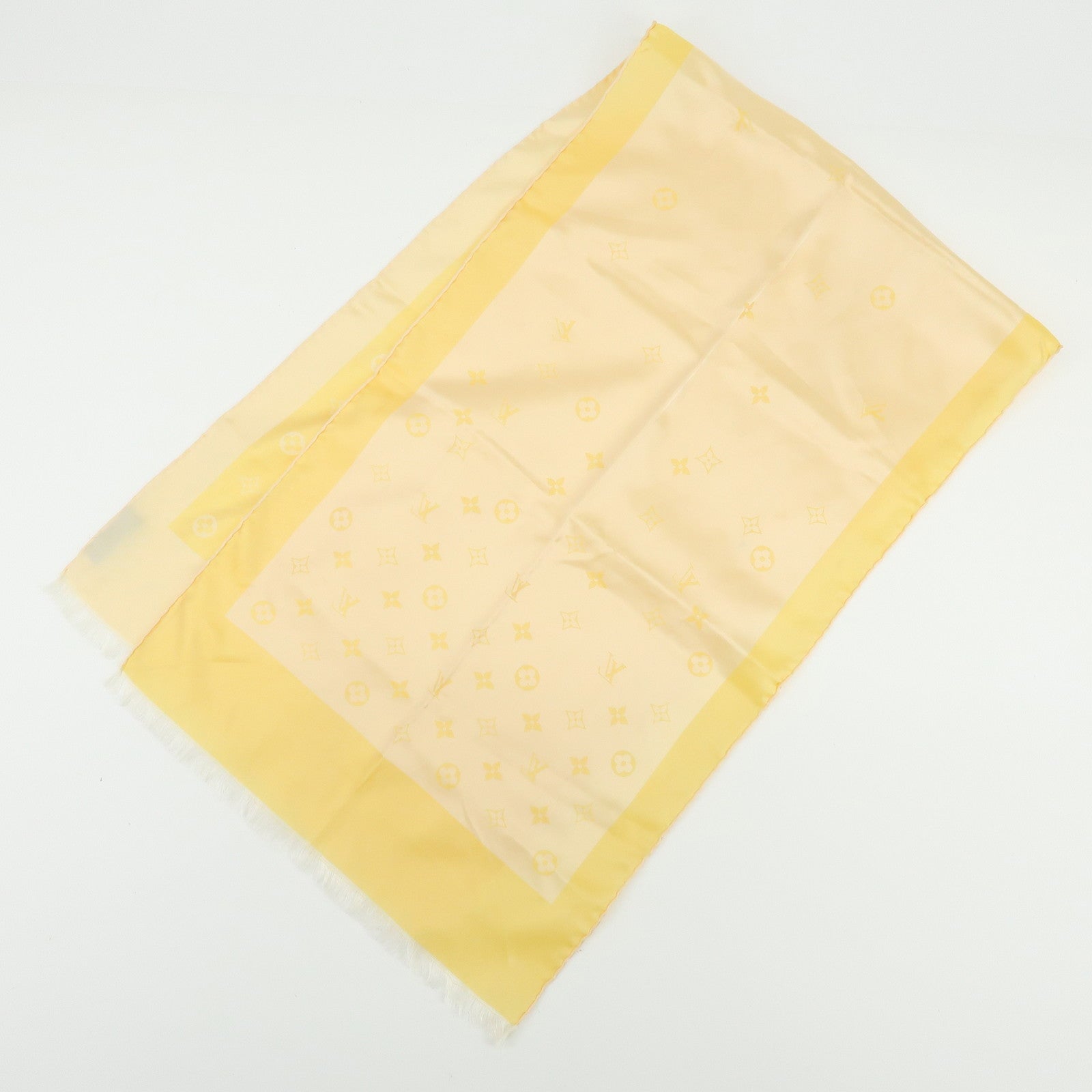 Louis Vuitton Monogram Echarpe Capri Silk 100% Scarf Orange