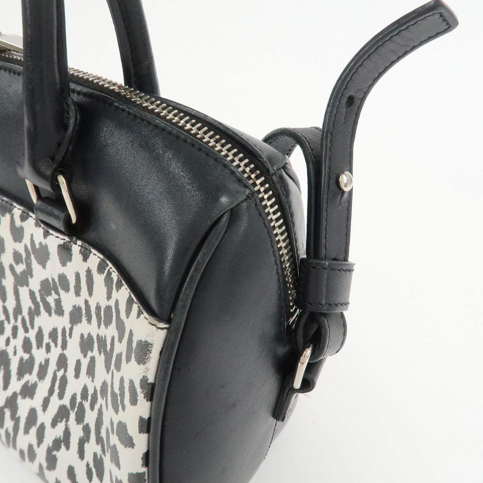 SAINT LAURENT PARIS Leather 2Way Bag Hand Shoulder Bag Leopard