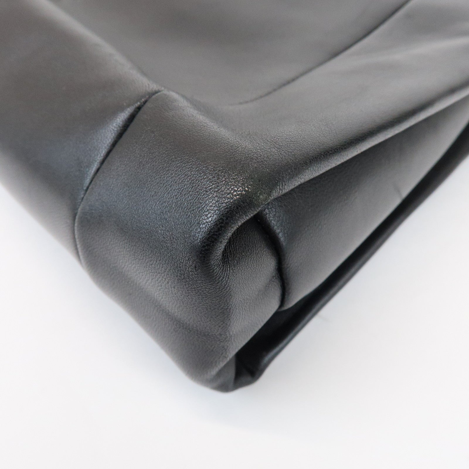 LOEWE Anagram Logo Nappa Leather Chain Shoulder Bag Hand Bag Black