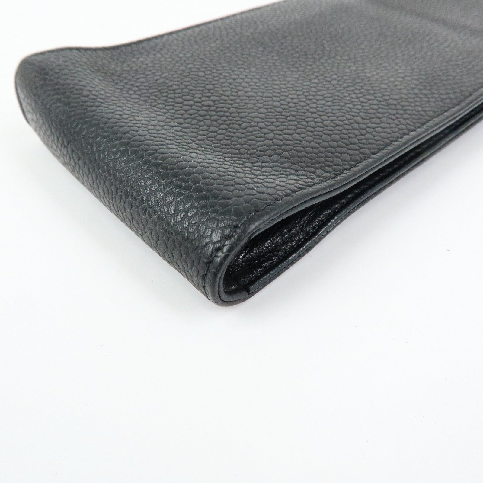 CHANEL COCO Mark Caviarskin Glasses Case Black