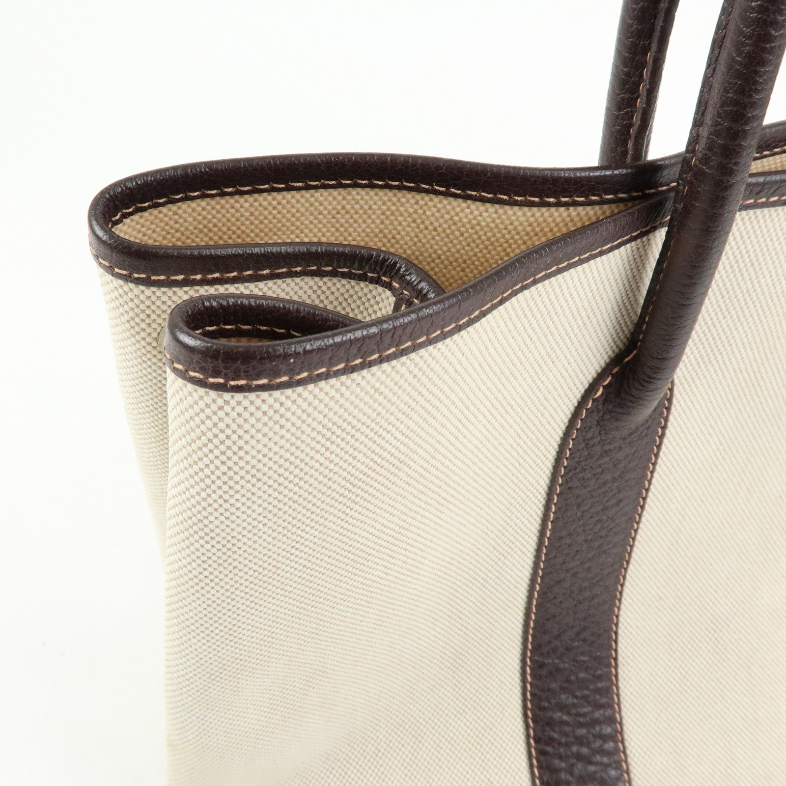 HERMES Toile Ash Canvas Negonda Garden Party PM Tote Bag □H Stamped