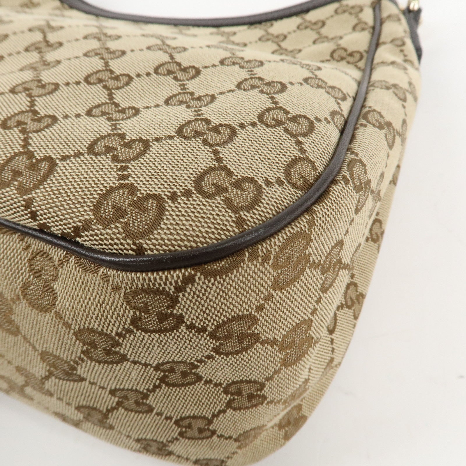 GUCCI Sherry GG Canvas Leather Shoulder Bag Beige 388921 Used