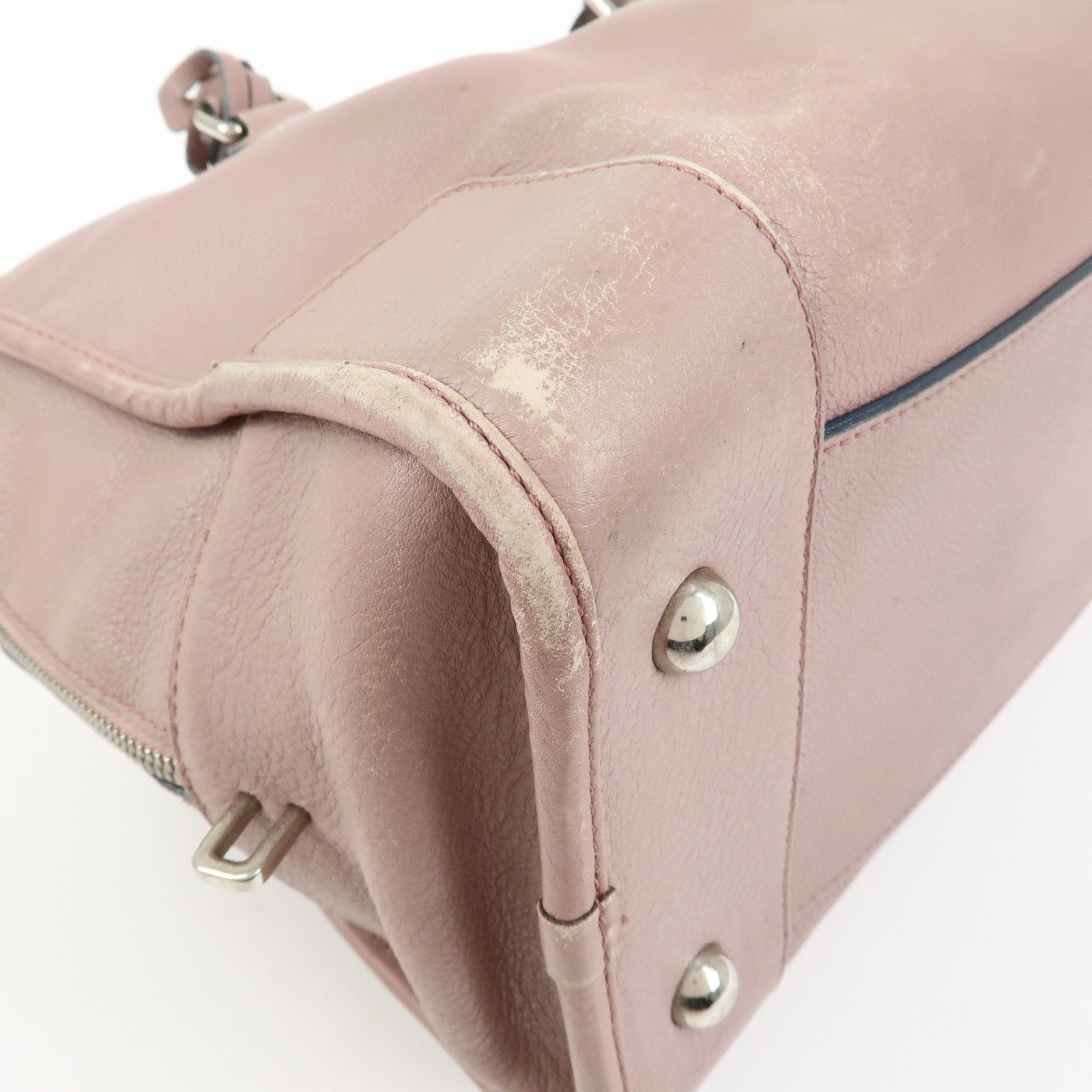 LOEWE Anagram Amazona 36 Leather Hand Bag Boston Bag Pink