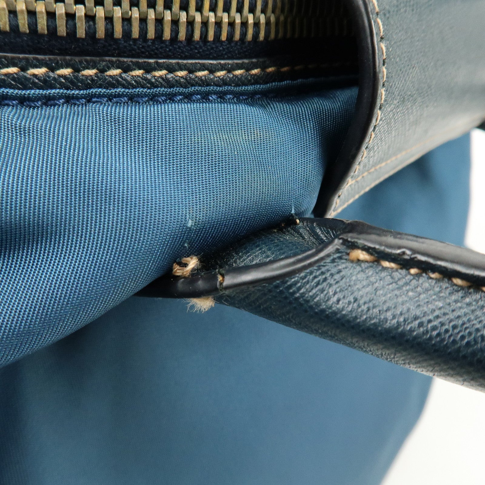 PRADA Triangle Logo 2Way Bag Hand Bag Shoulder Bag Blue BN2541