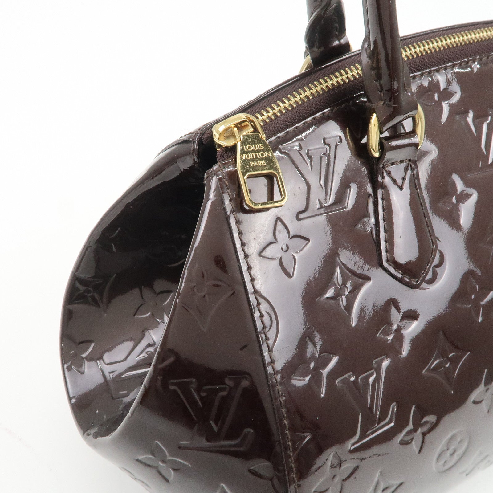 Louis Vuitton Monogram Vernis Sherwood PM Hand Bag Amarante M91493