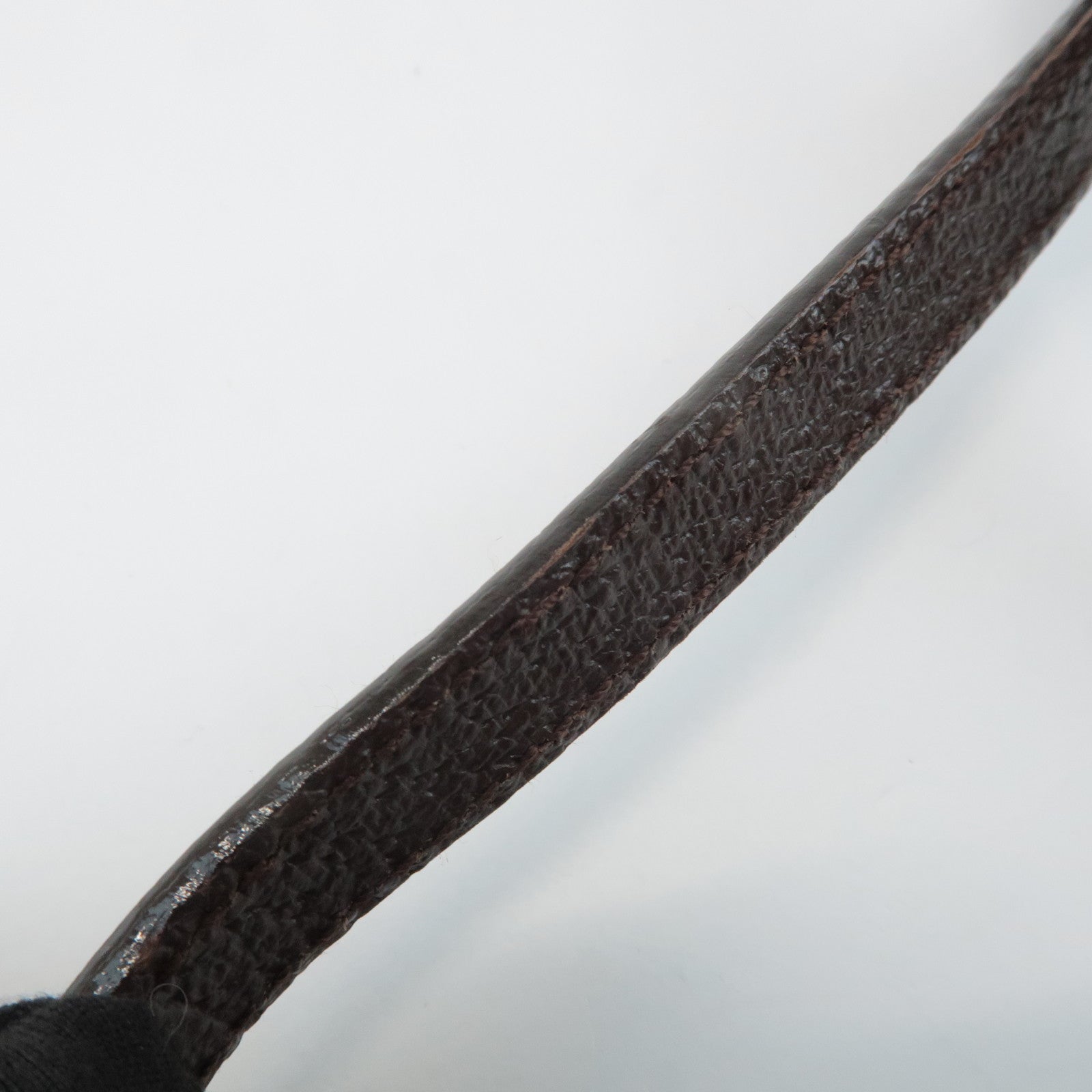 BVLGARI Logo Mania Canvas Leather Shoulder Bag Beige Brown Used