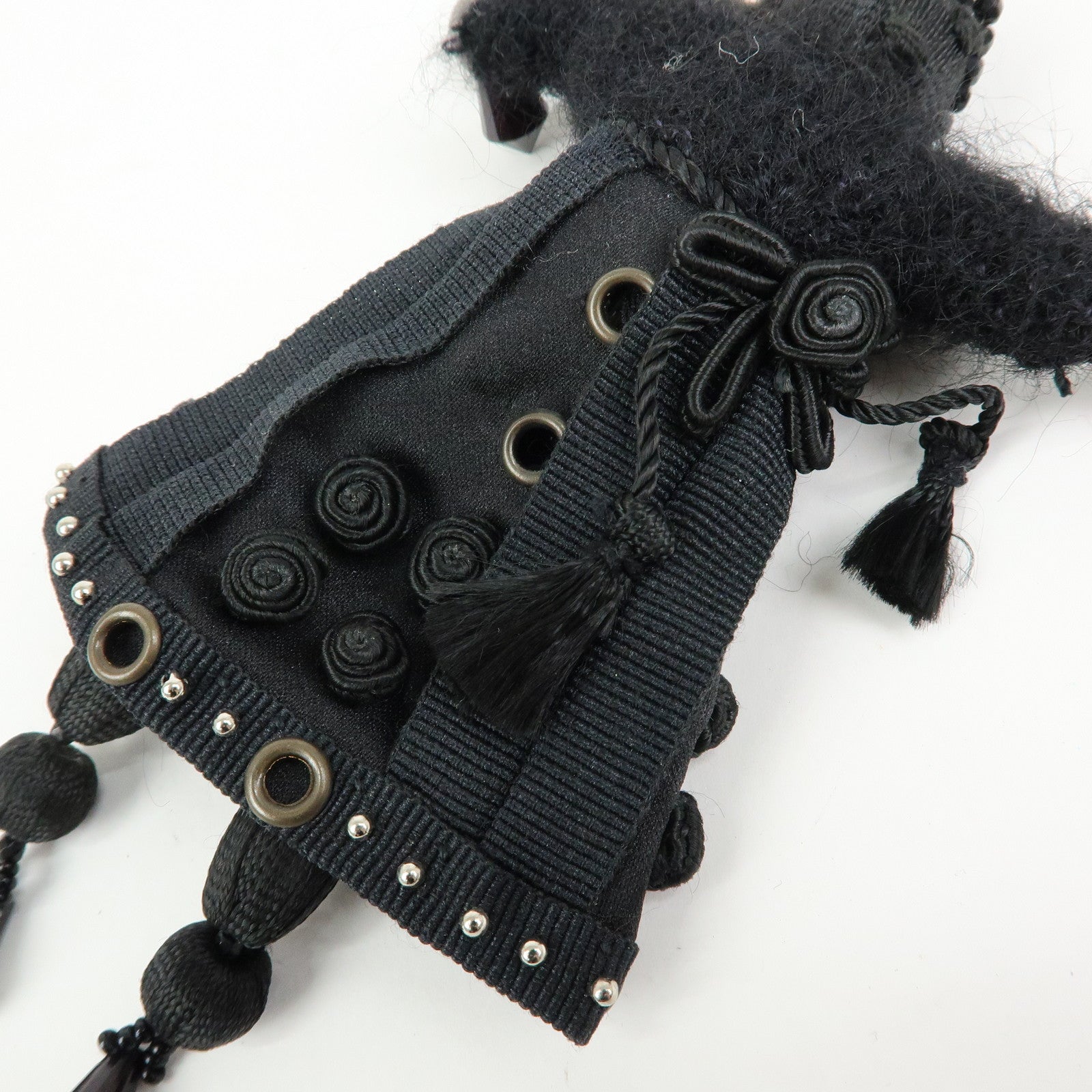PRADA Set Of 2 Leather Metal Nylon Bag Charm Key Holder 2PP040