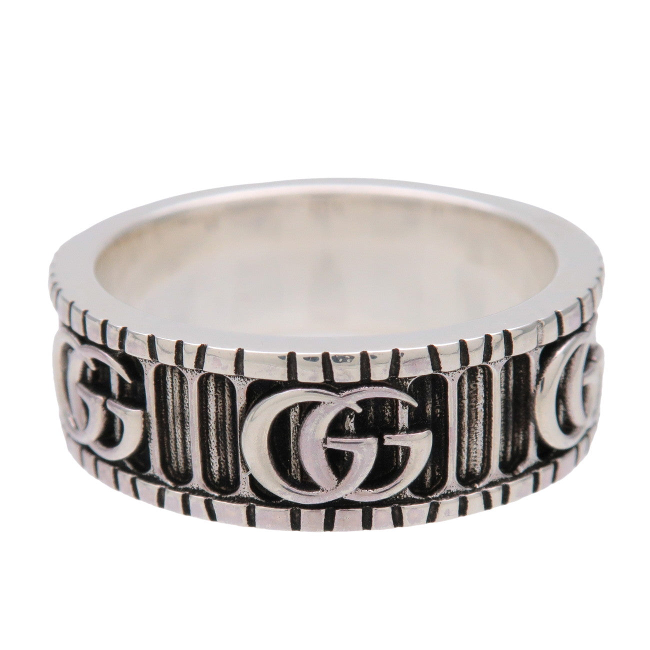 GUCCI Double G Logo Ring SV925 Silver #21 US9.5 EU61 HK21