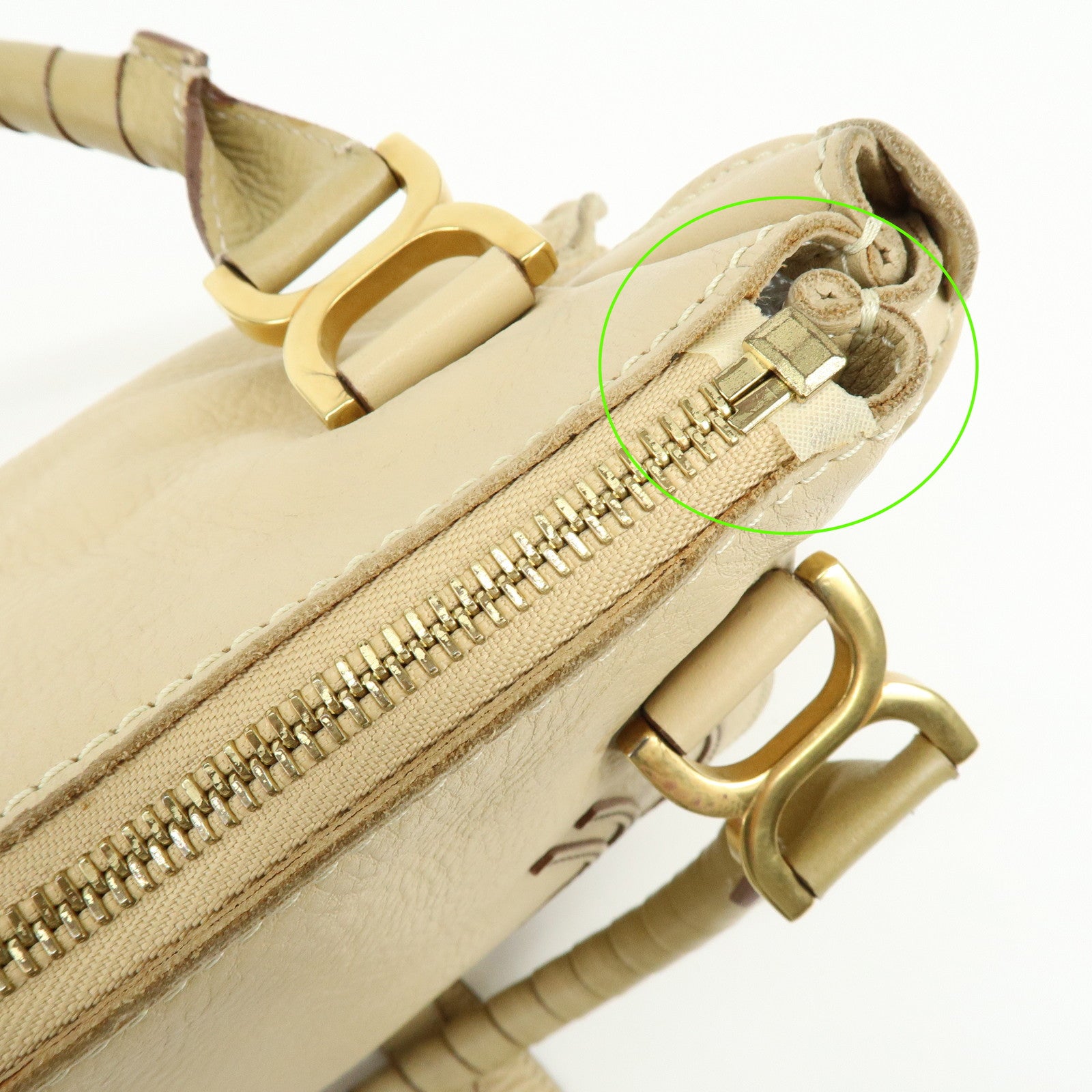 Chloe Mercy Leather Shoulder Bag Hand Bag Beige