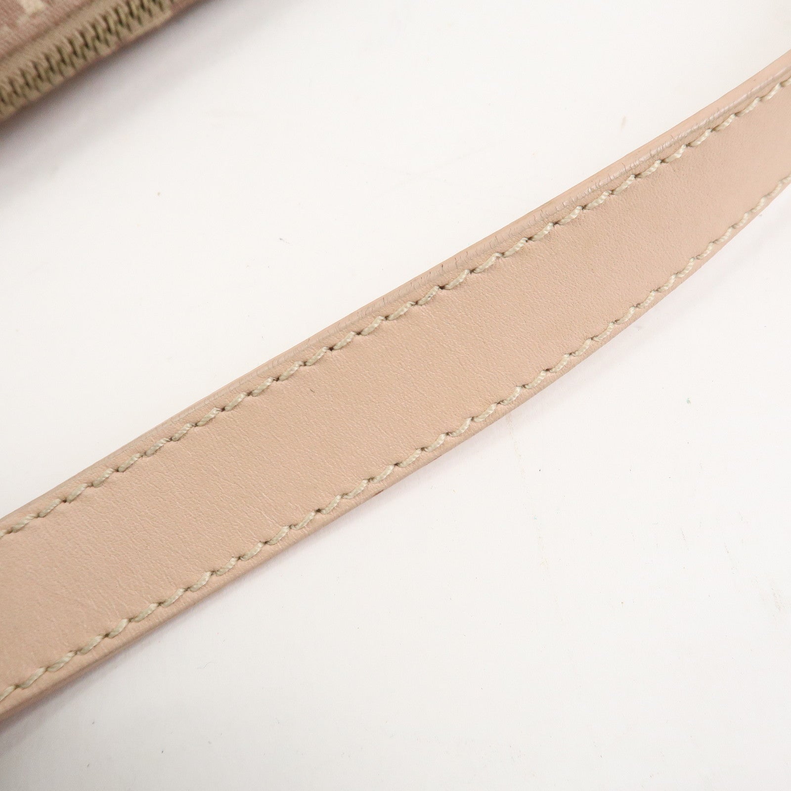 FENDI Zucchino Canvas Leather Shoulder Hand Bag Pink Beige 8BR444