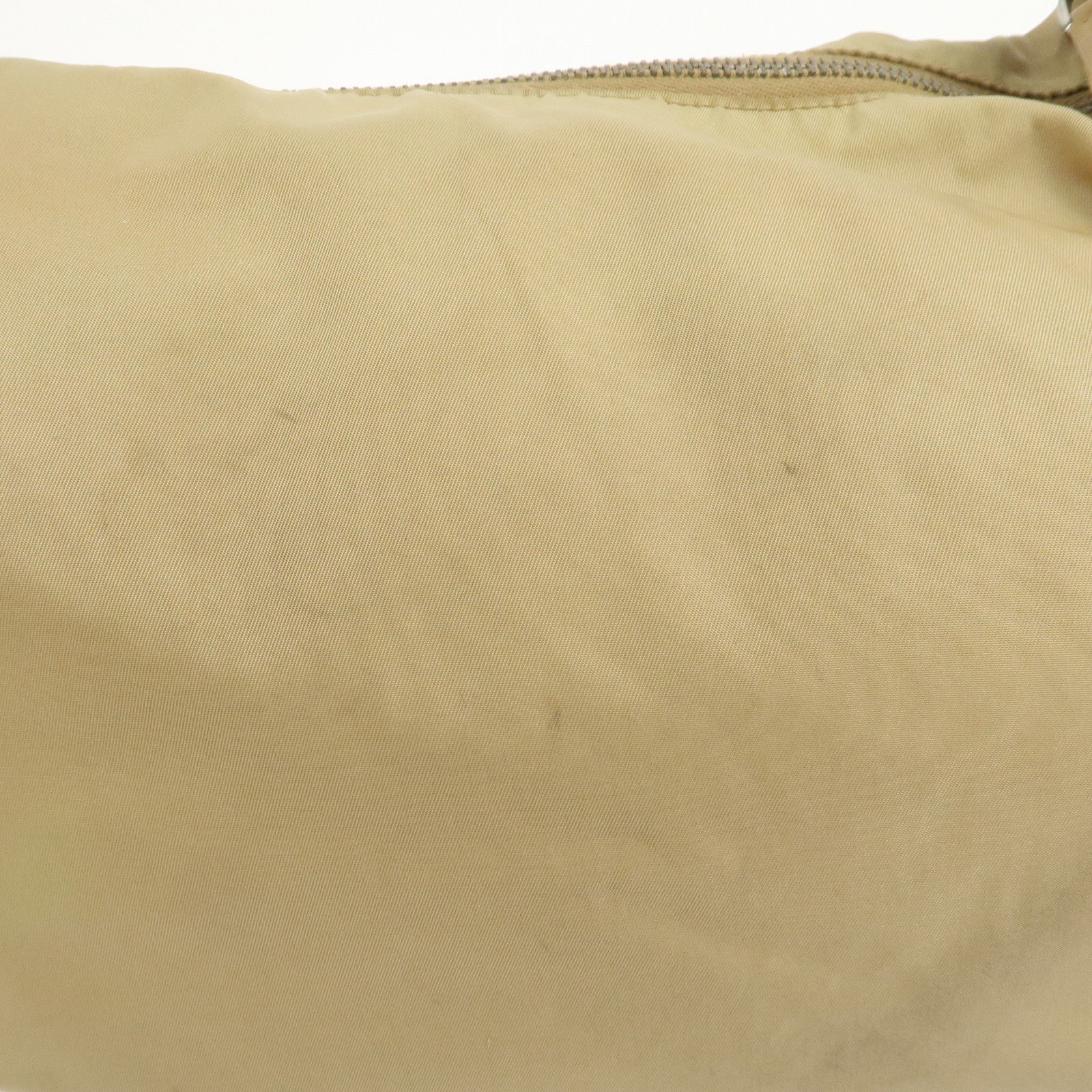 PRADA Logo Nylon Leather Shoulder Bag Hand Bag Beige BR3315