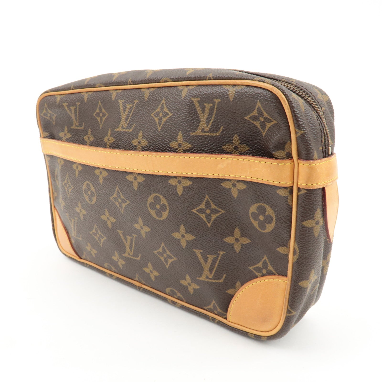 Louis Vuitton Monogram Compiegne 28 Pouch Clutch Bag Brown M51845 Used