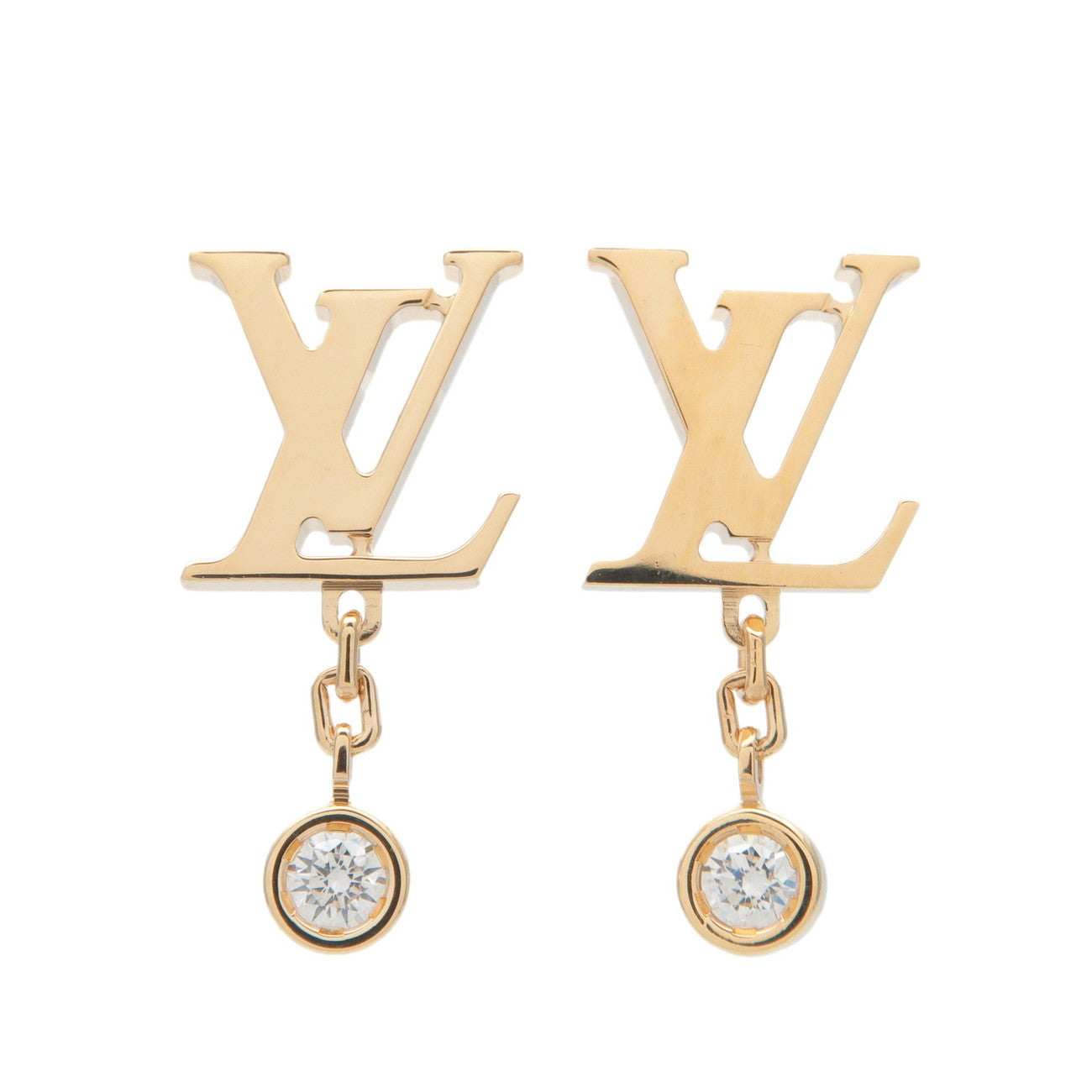 Louis Vuitton Puce Idylle Blossom LV Diamond Earrings K18YG Q96495