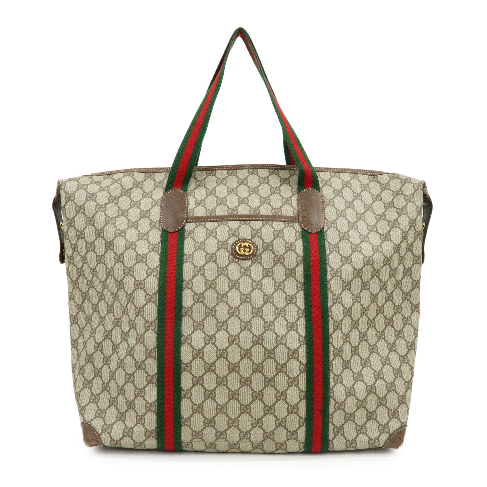 GUCCI Sherry Interlocking G GG Supreme Tote Bag Beige 012・39・6211