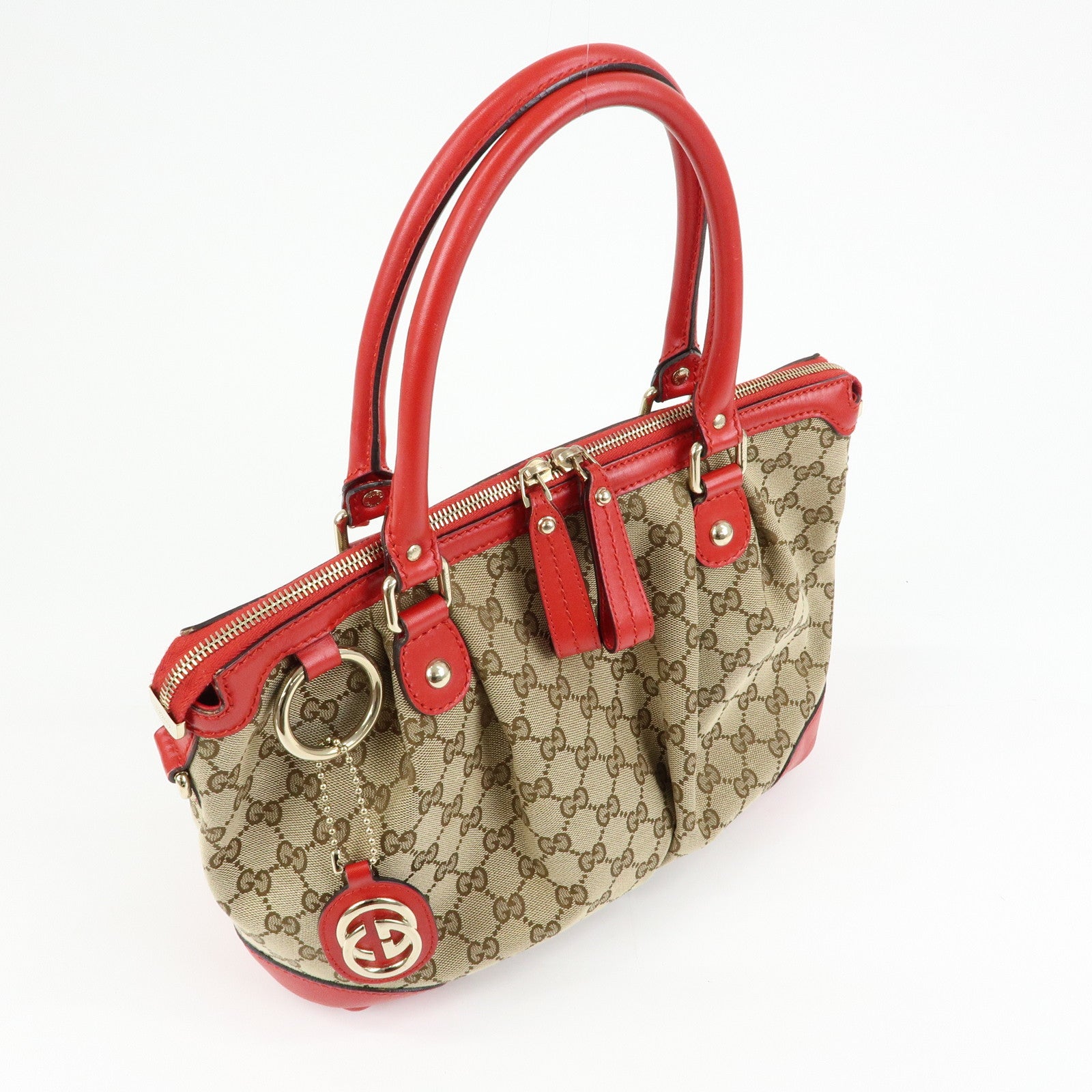 GUCCI Sukey Interlocking G GG Canvas Leather 2Way Bag 247902