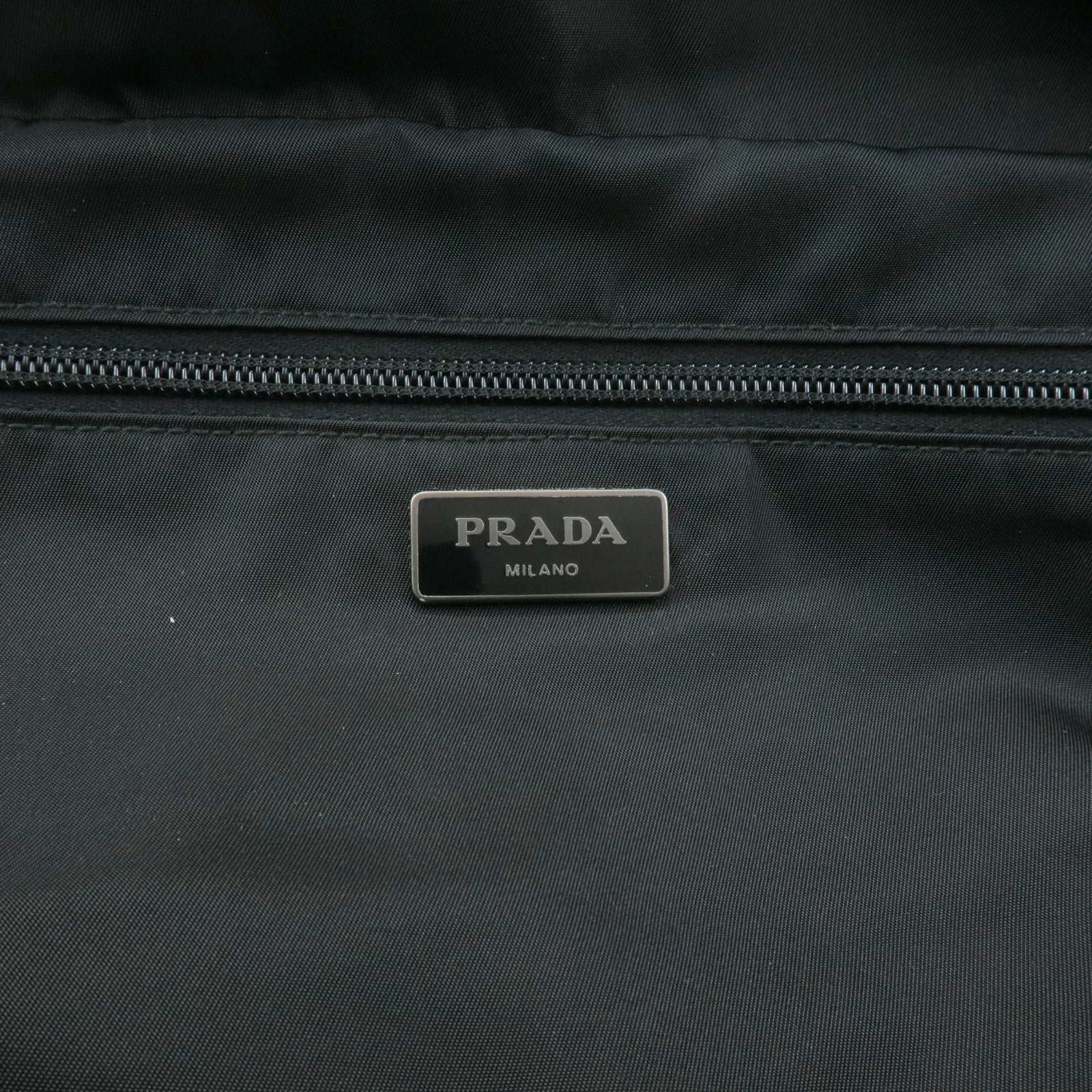 PRADA Triangle Logo Nylon Camouflage Shoulder Bag Black Gray Navy Used