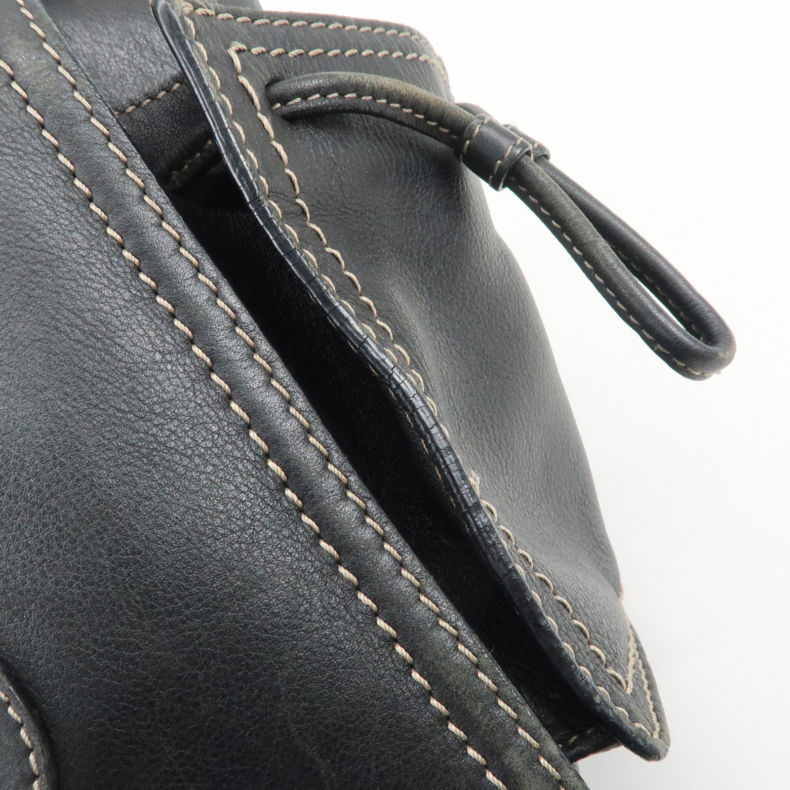 LOEWE Anagram Calf Leather Tote Bag Shoulder Bag Black