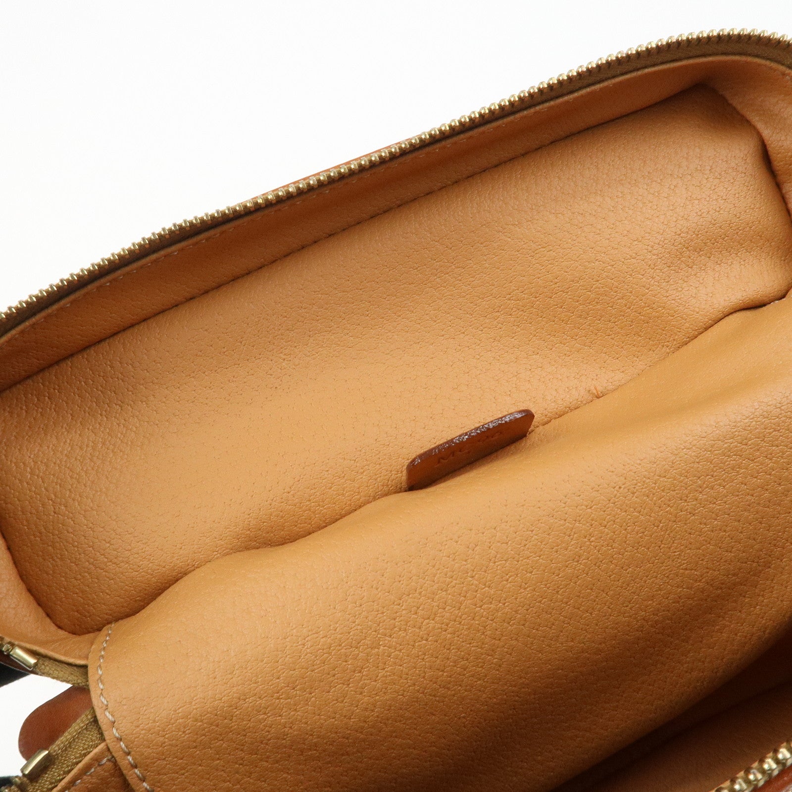 CELINE Macadam PVC Leather Vanity Bag Cosmetic Bag Hand Bag Brown