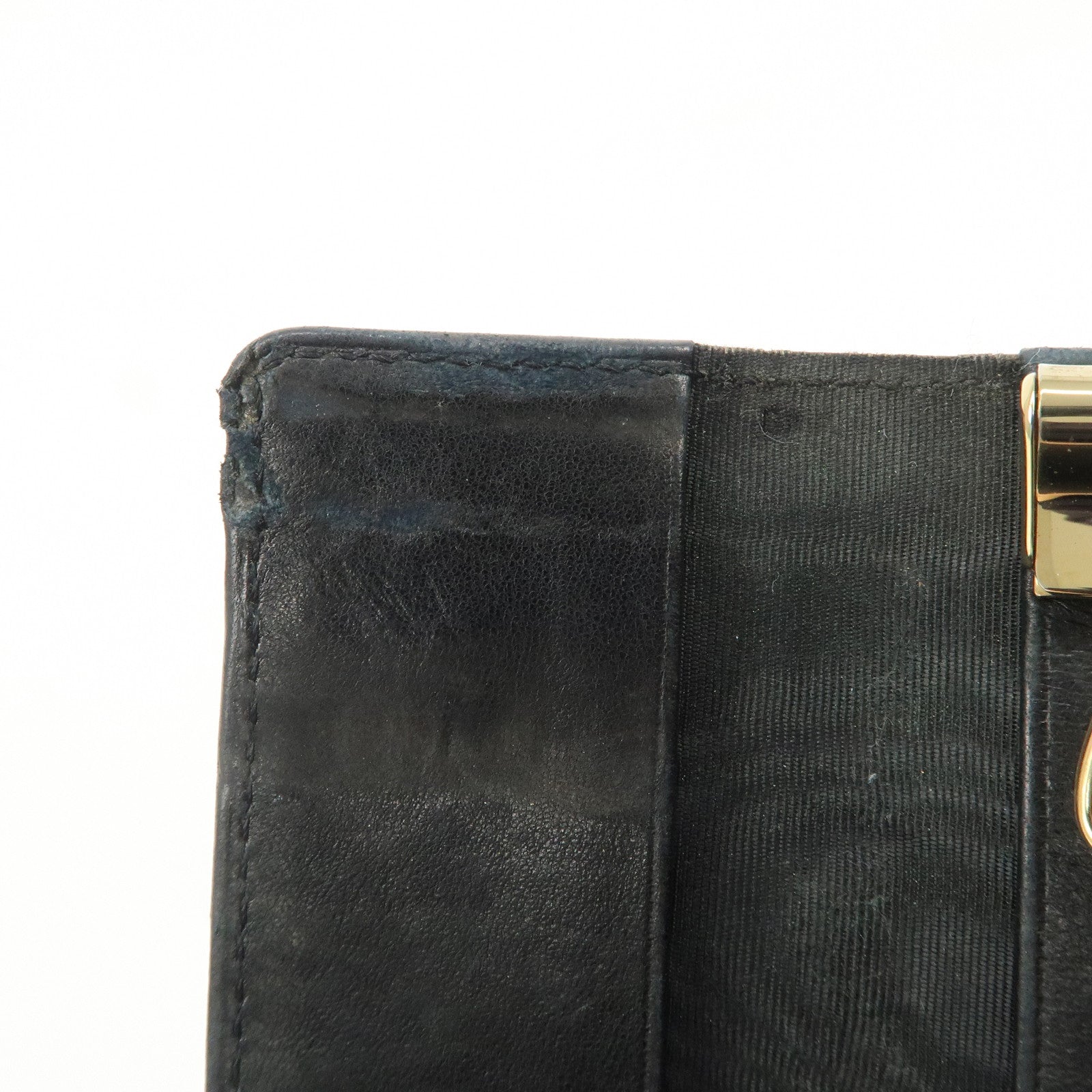 CHANEL COCO Mark Caviarskin 6 Rings Key Case Key Holder A13502