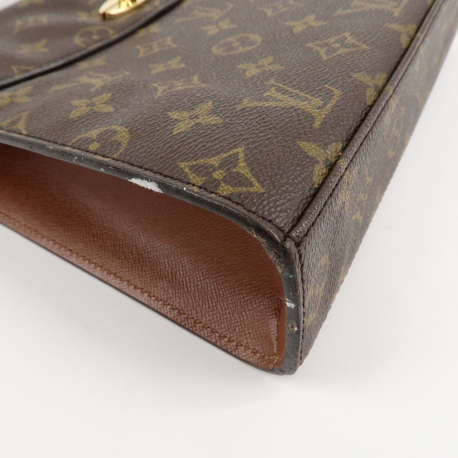 Louis Vuitton Monogram Canvas Malesherbes Hand Bag Brown M51379 Used