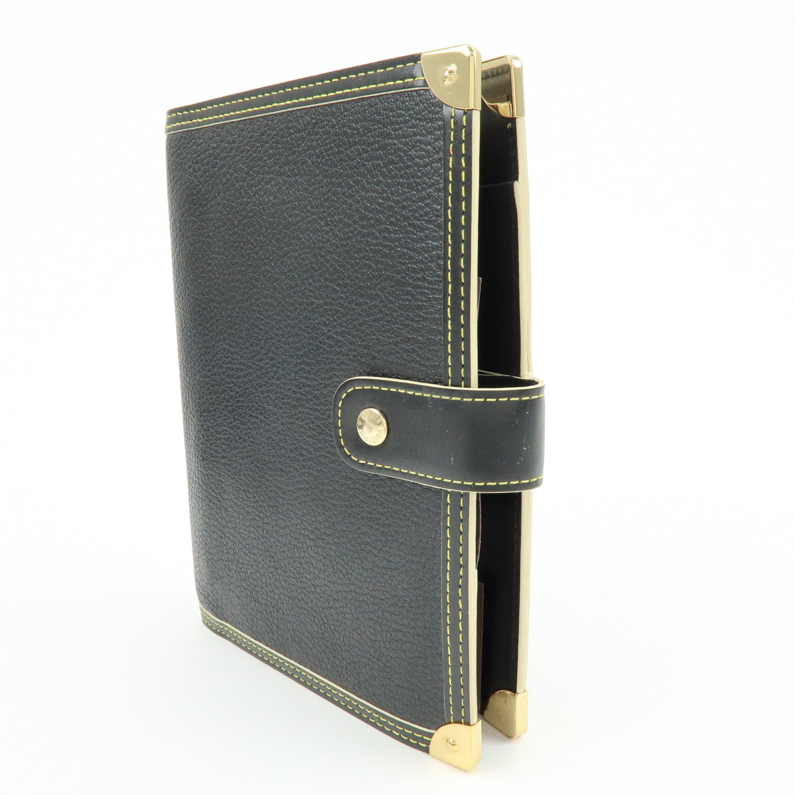 Louis Vuitton Suhari Leather Agenda MM Planner Cover Noir R20884